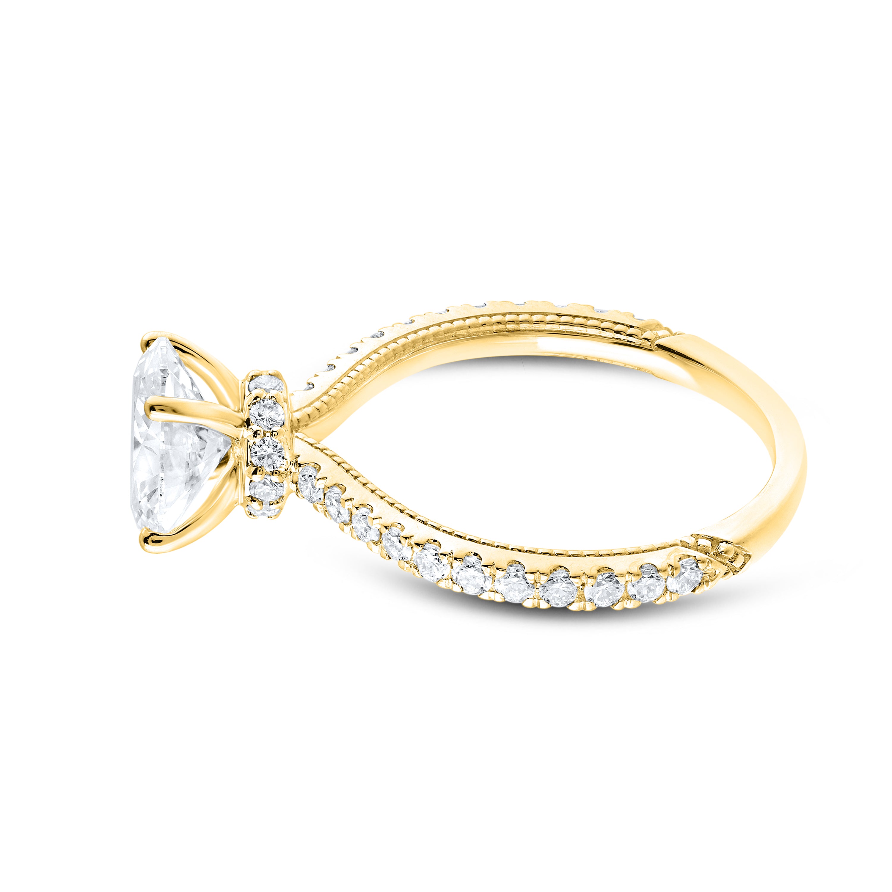 14KT YELLOW GOLD 2.00 CTW LAB DIAMOND OVAL RING