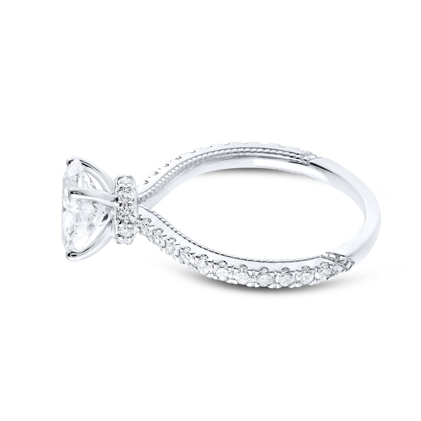 14KT WHITE GOLD 2.00 CTW LAB DIAMOND OVAL RING