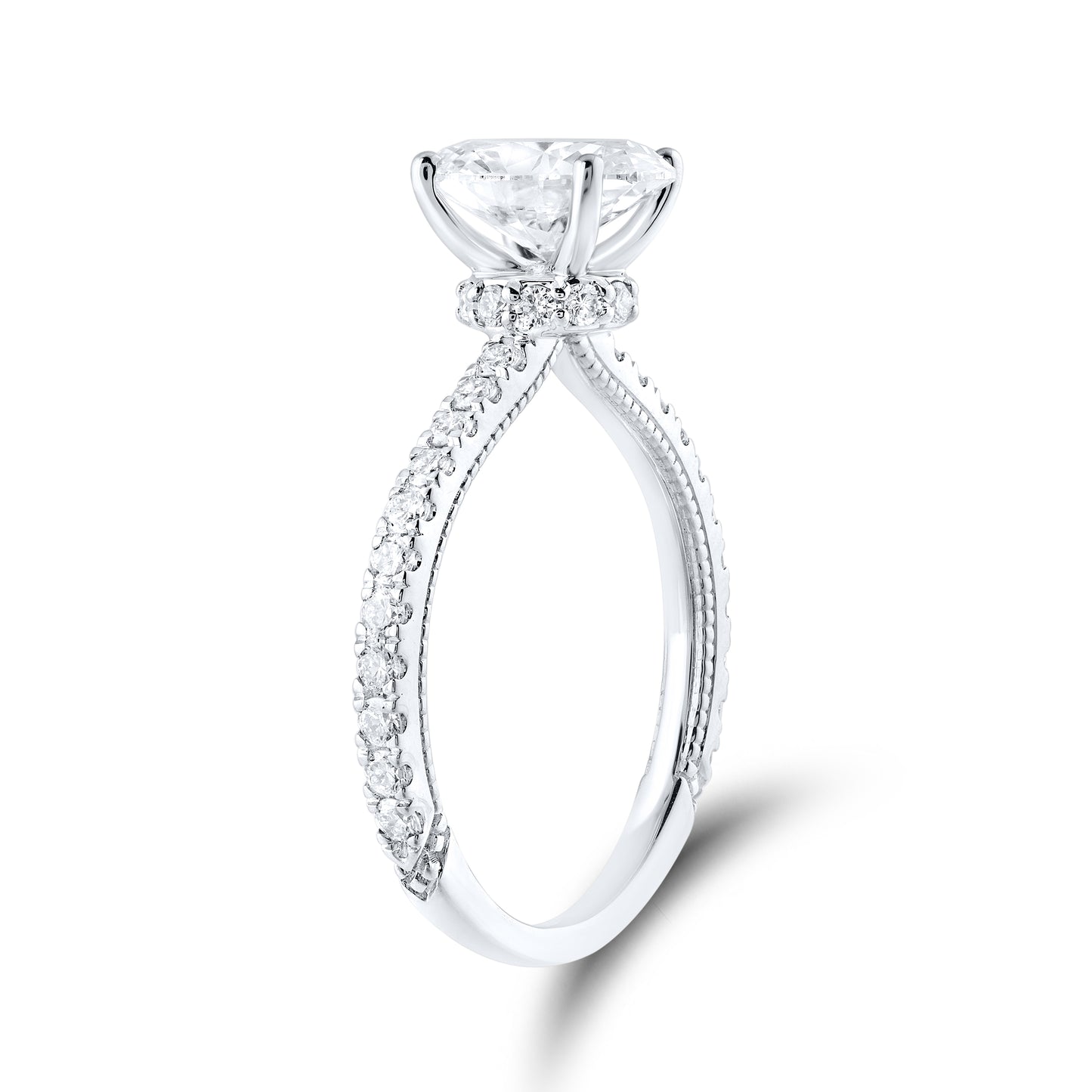 14KT WHITE GOLD 2.00 CTW LAB DIAMOND OVAL RING