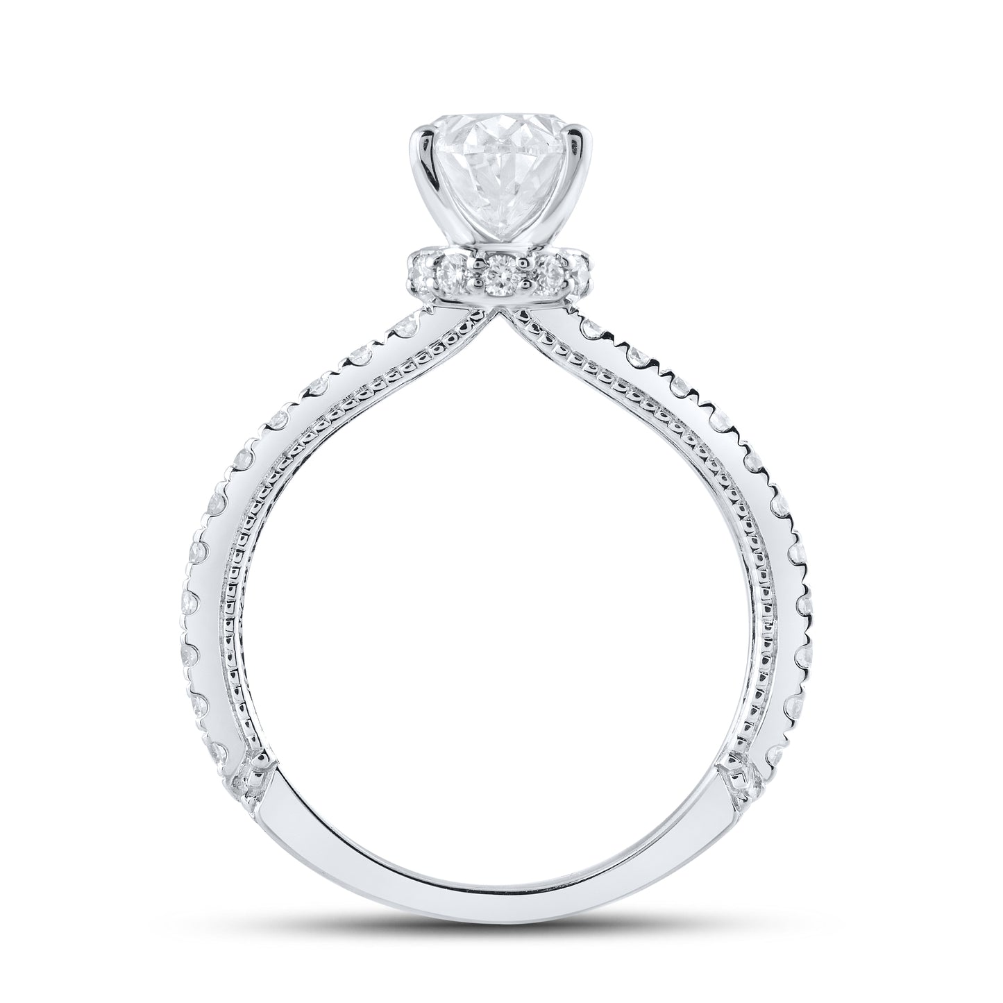 14KT WHITE GOLD 2.00 CTW LAB DIAMOND OVAL RING