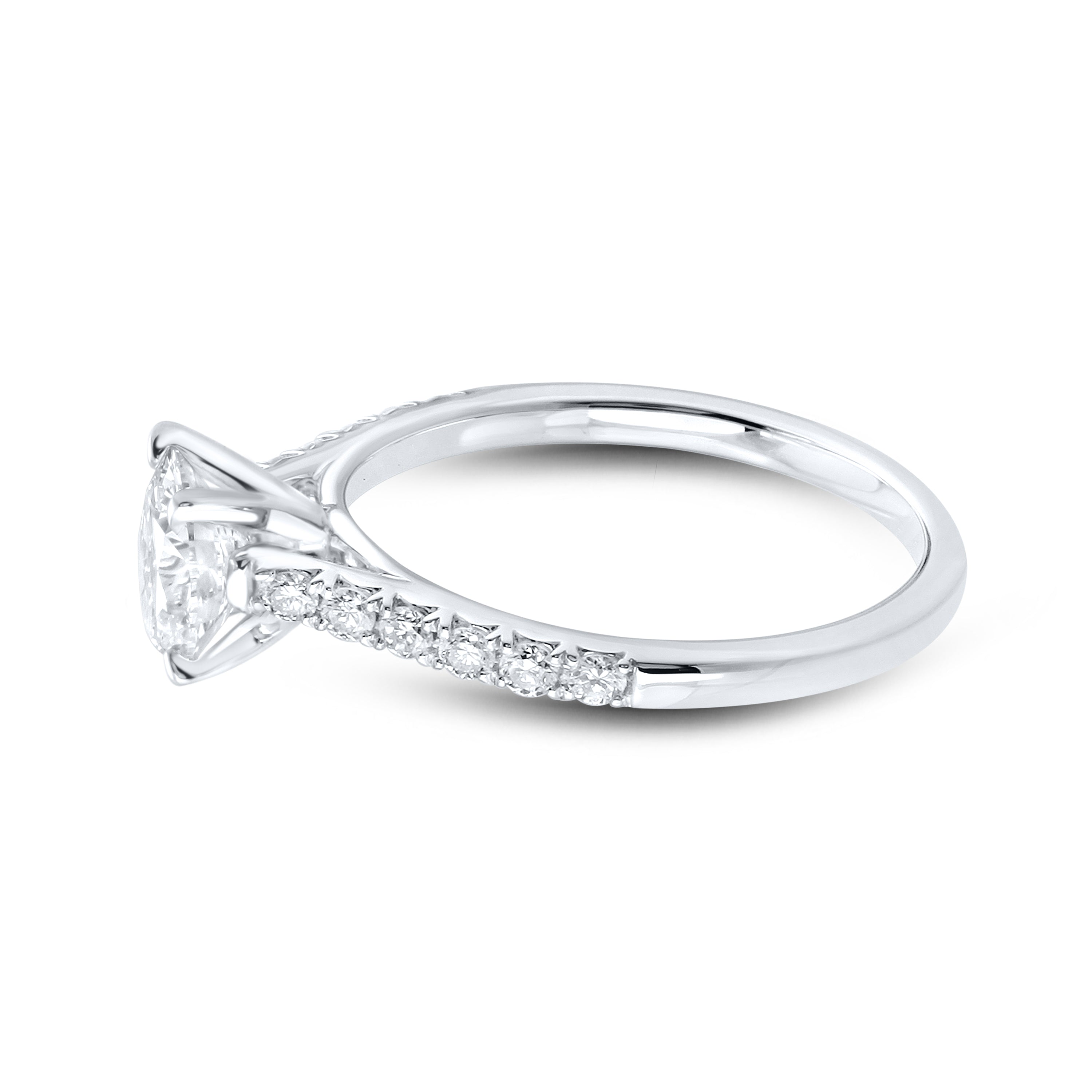 14KT WHITE GOLD 1.25 CTW LAB DIAMOND ROUND RING