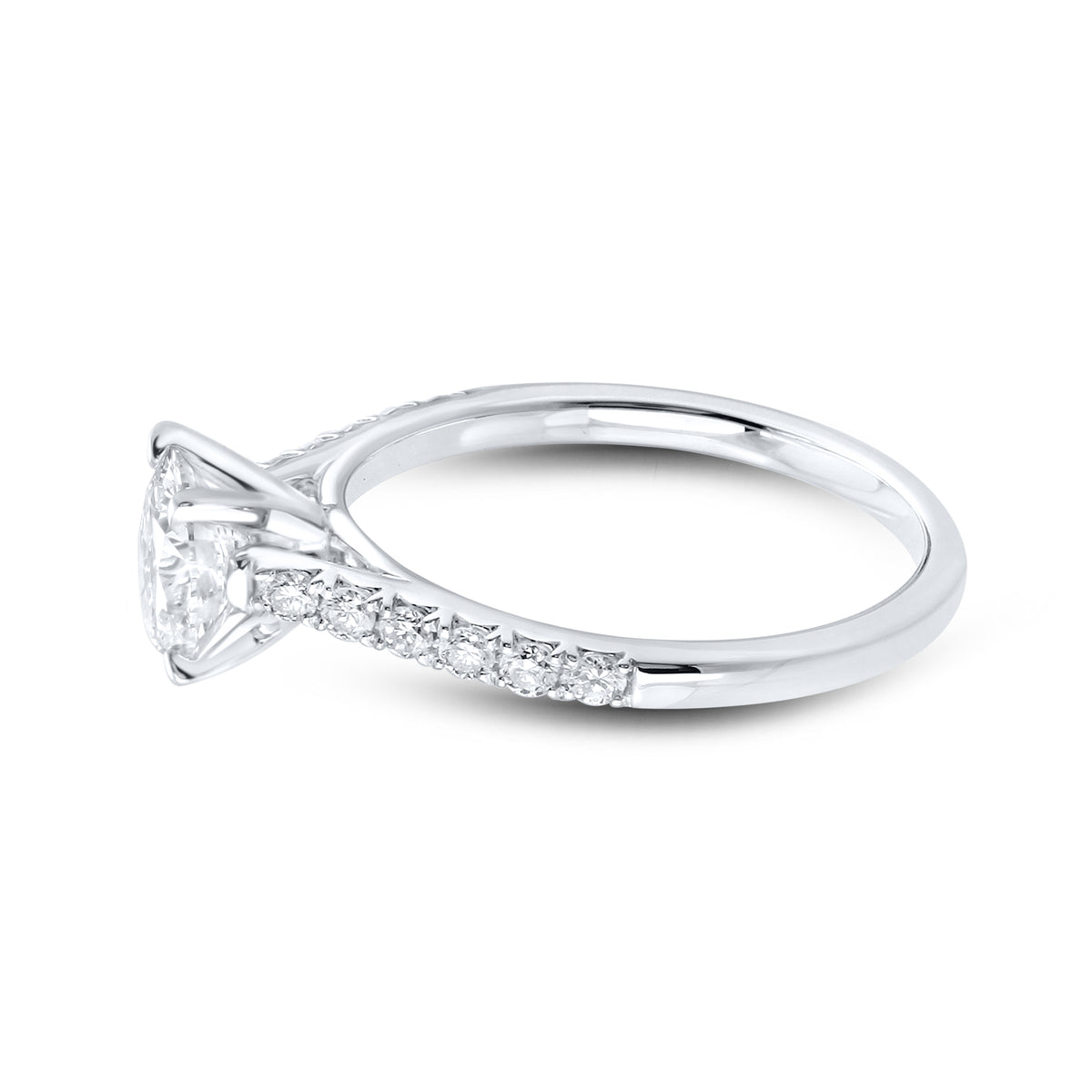 14KT WHITE GOLD 1.25 CTW LAB DIAMOND ROUND Shape RING