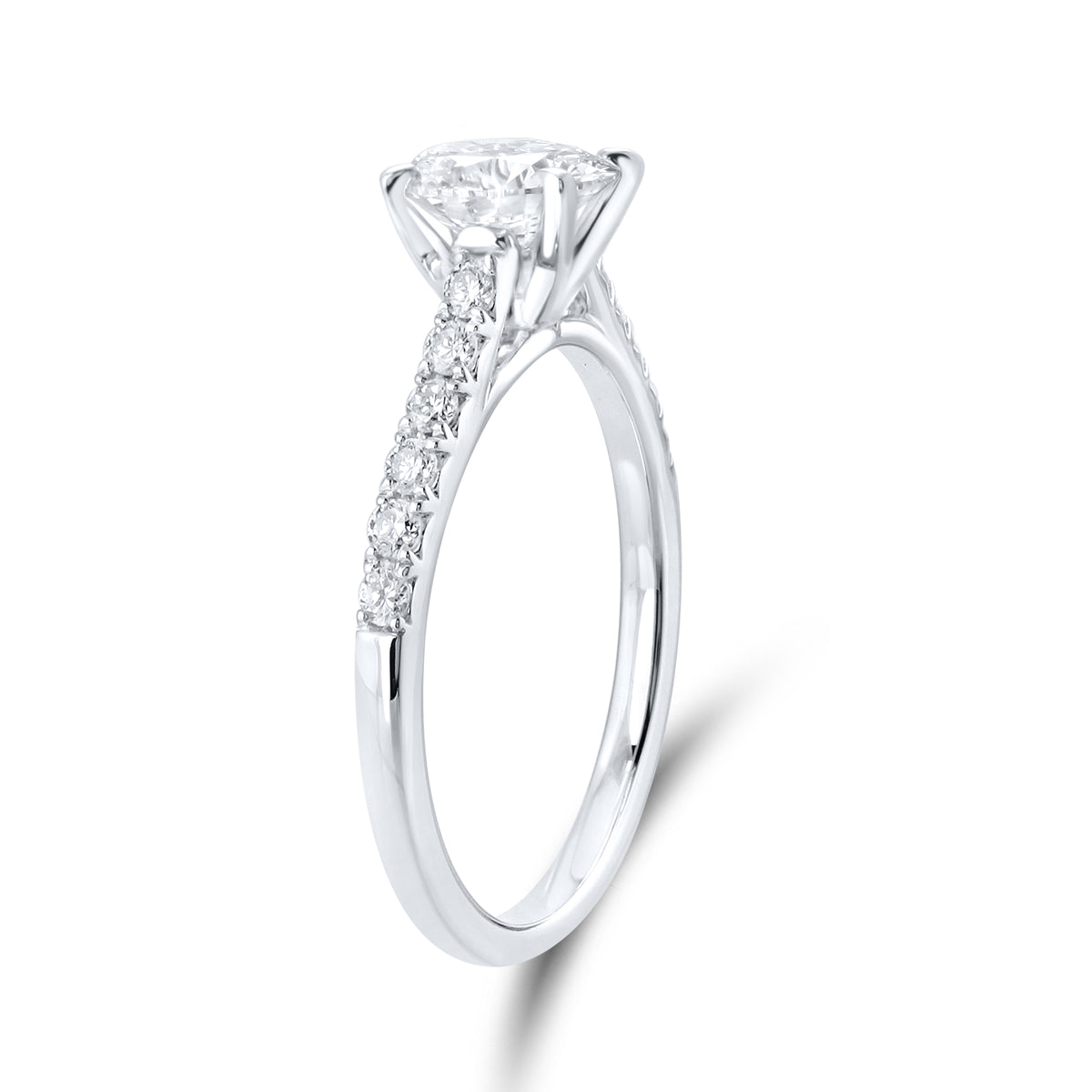 14KT WHITE GOLD 1.25 CTW LAB DIAMOND ROUND Shape RING