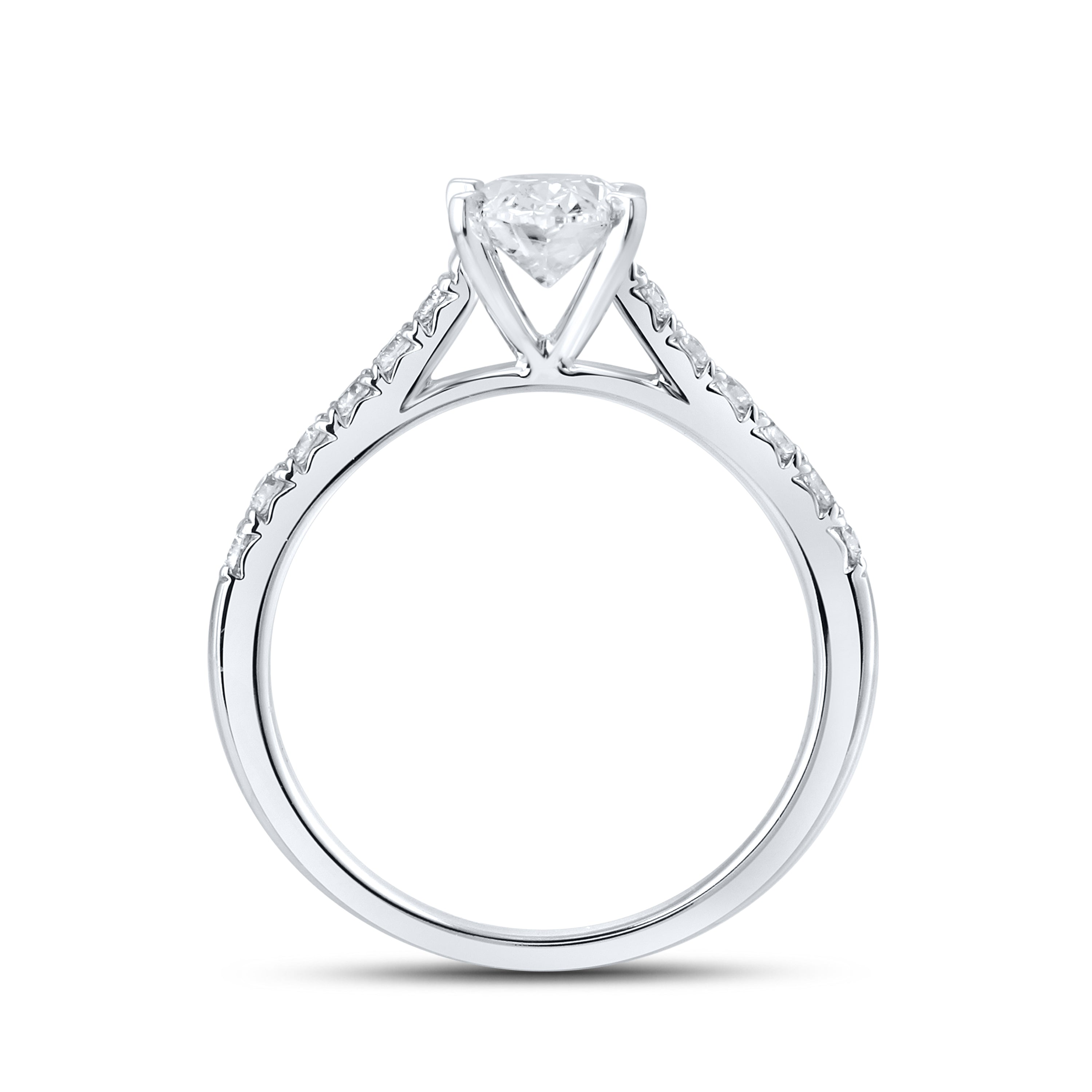 14KT WHITE GOLD 1.25 CTW LAB DIAMOND ROUND RING