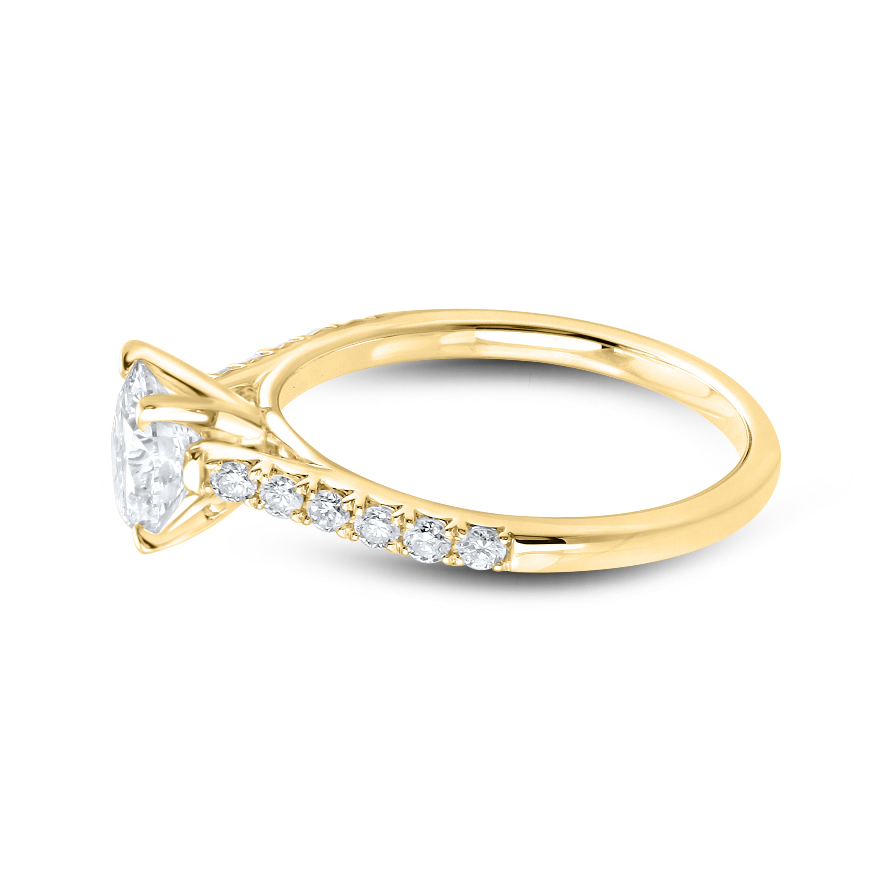 14KT YELLOW GOLD 1.25 CTW LAB DIAMOND ROUND RING