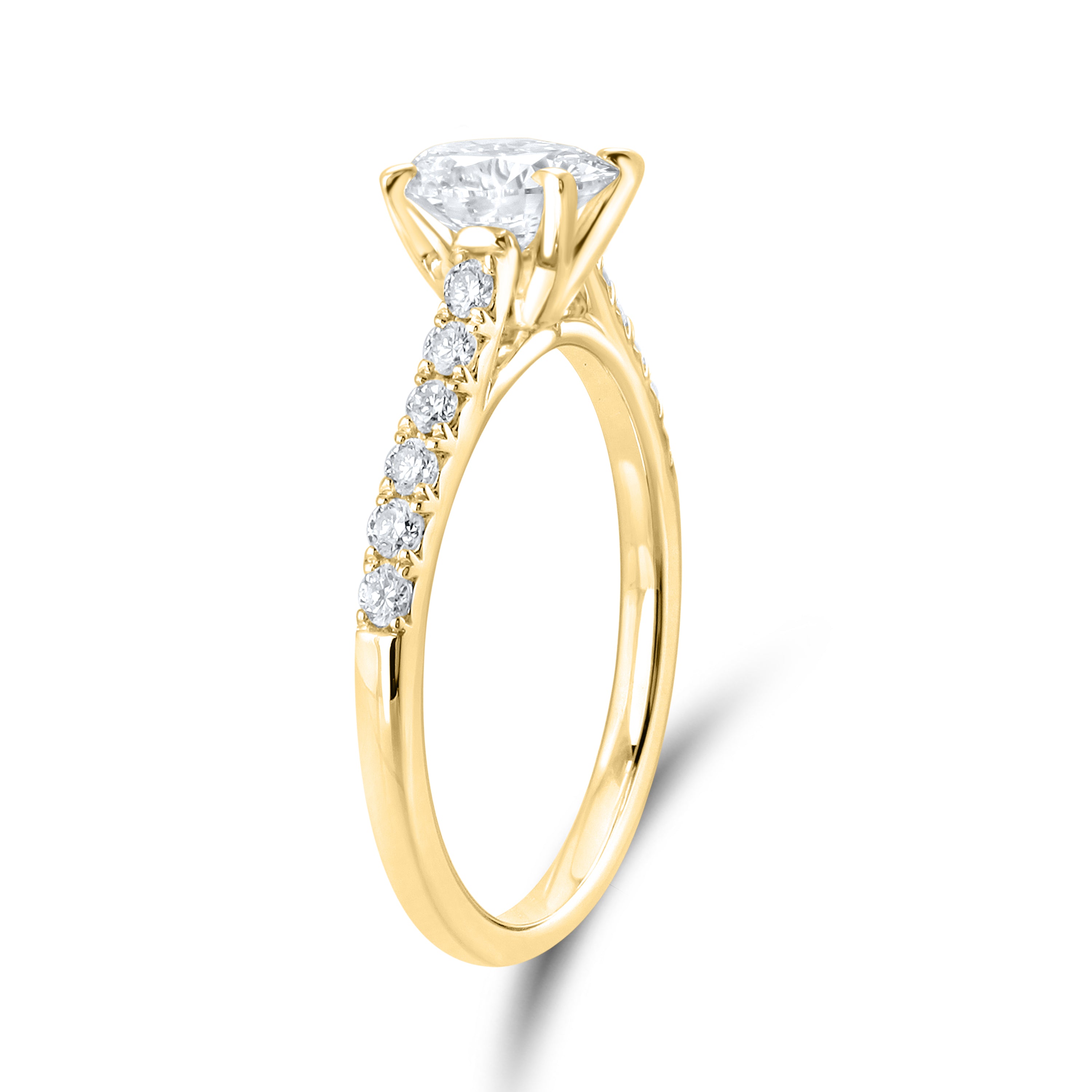 14KT YELLOW GOLD 1.25 CTW LAB DIAMOND ROUND RING