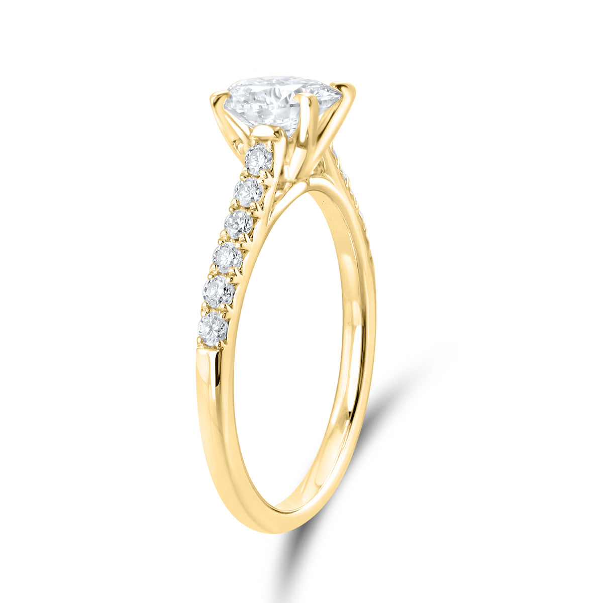14KT YELLOW GOLD 1.25 CTW LAB DIAMOND ROUND Shape RING