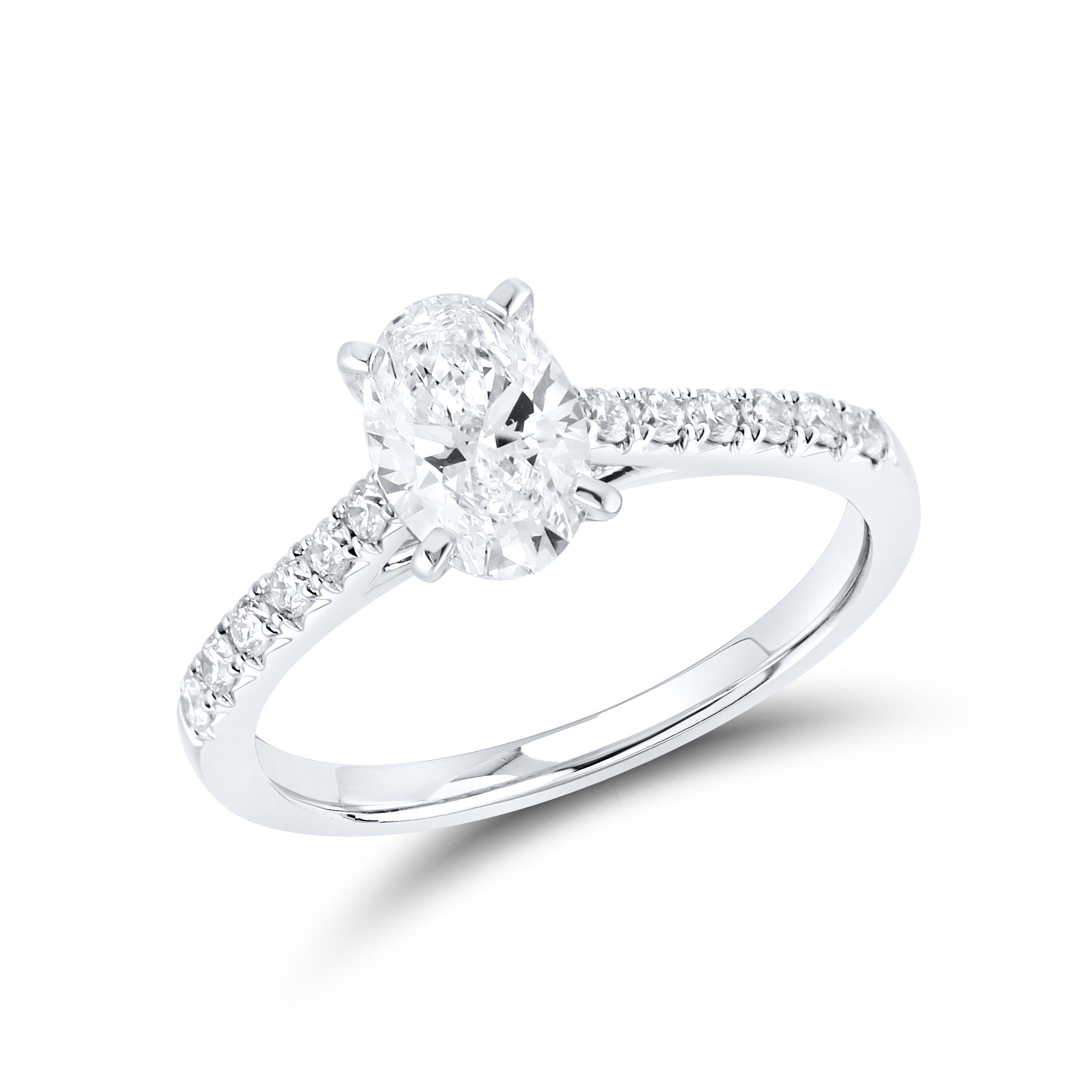 14KT WHITE GOLD 1.25 CTW LAB DIAMOND RING