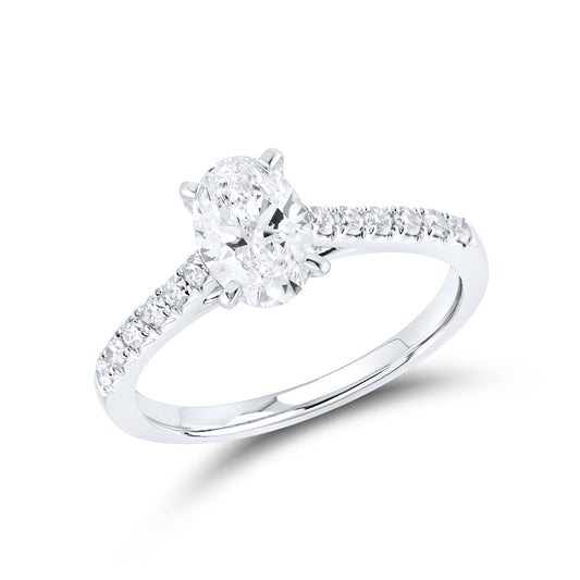 14KT WHITE GOLD 1.25 CTW LAB DIAMOND RING