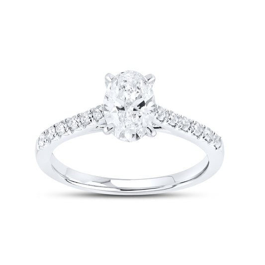 14KT WHITE GOLD 1.25 CTW LAB DIAMOND RING