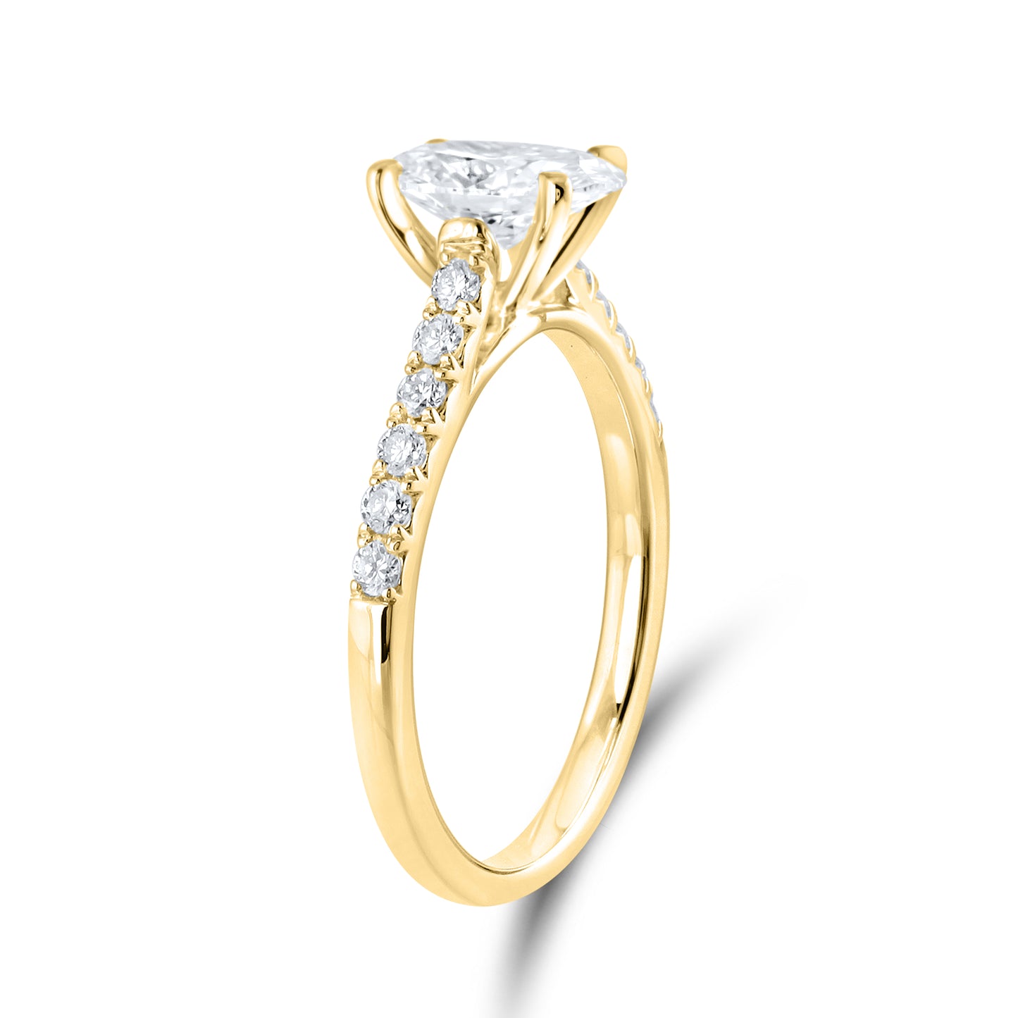 14KT YELLOW GOLD 1.25 CTW LAB DIAMOND RING