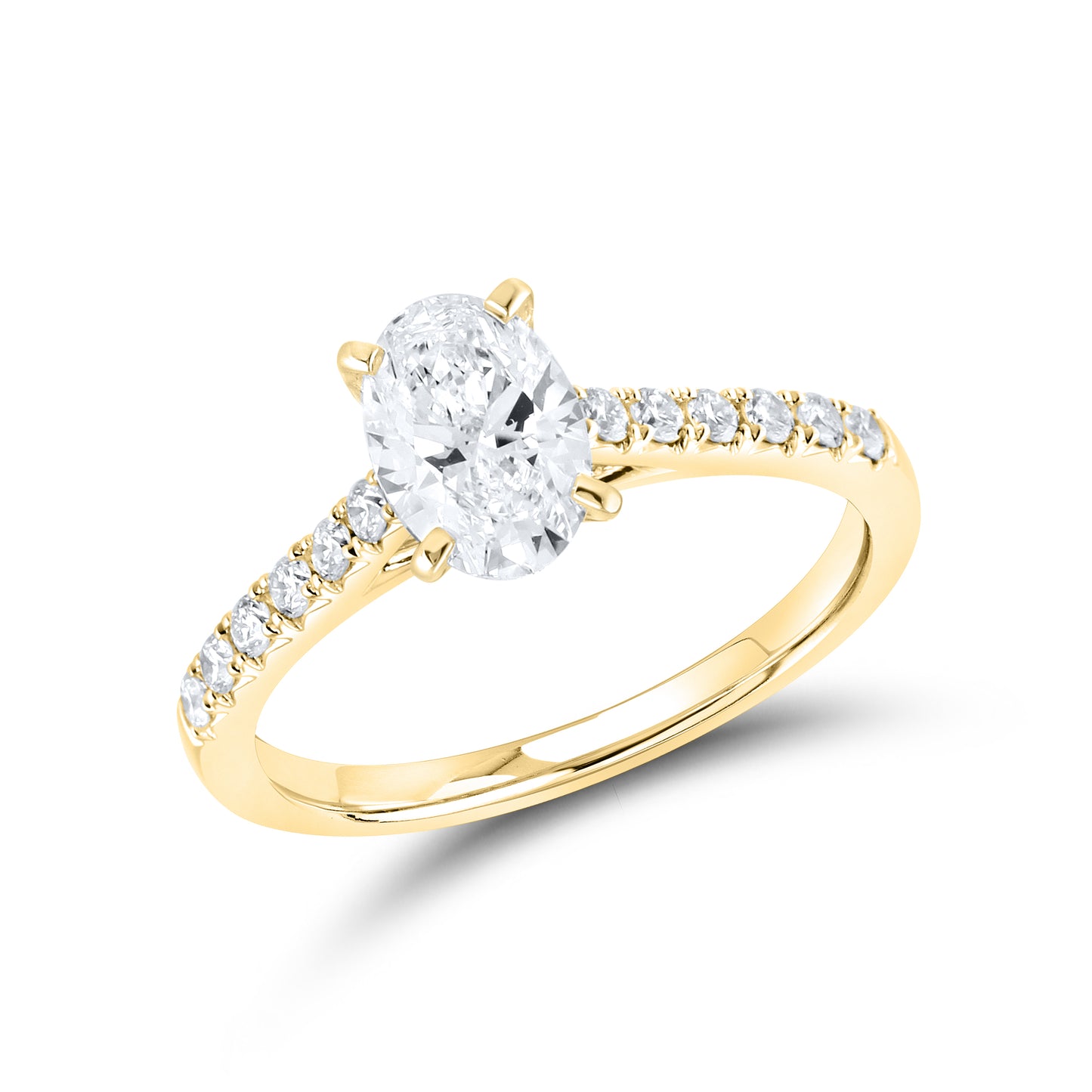 14KT YELLOW GOLD 1.25 CTW LAB DIAMOND RING