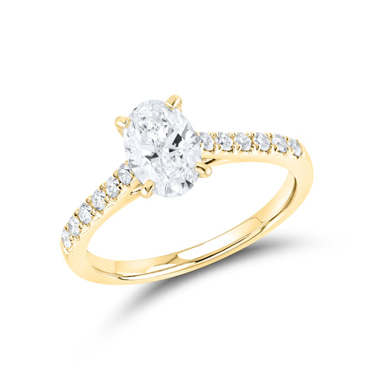 14KT YELLOW GOLD 1.25 CTW LAB DIAMOND RING