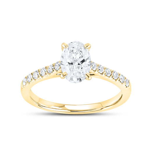 14KT YELLOW GOLD 1.25 CTW LAB DIAMOND RING
