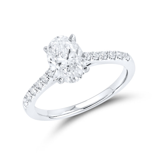 14KT WHITE GOLD 1.50 CTW LAB DIAMOND RING