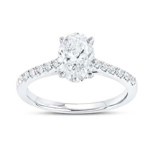14KT WHITE GOLD 1.50 CTW LAB DIAMOND RING