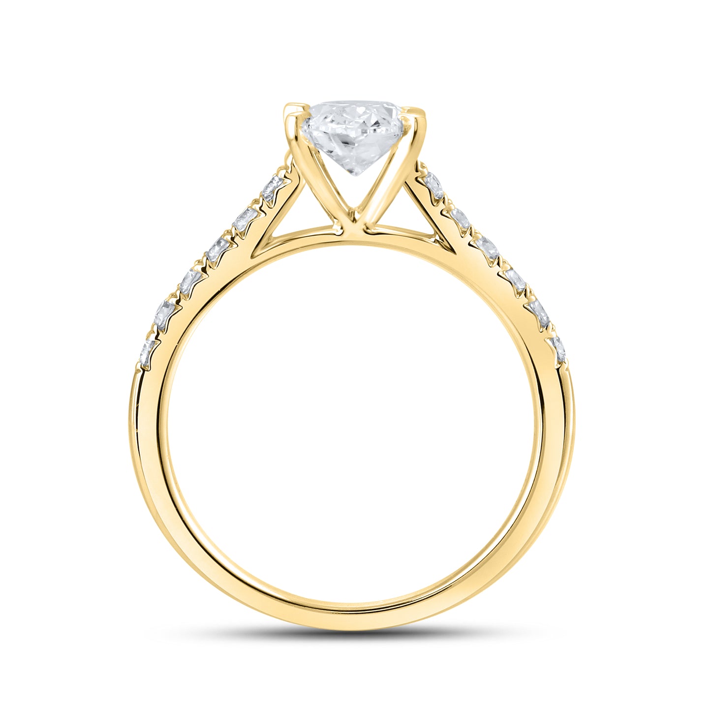 14KT YELLOW GOLD 1.50 CTW LAB DIAMOND RING