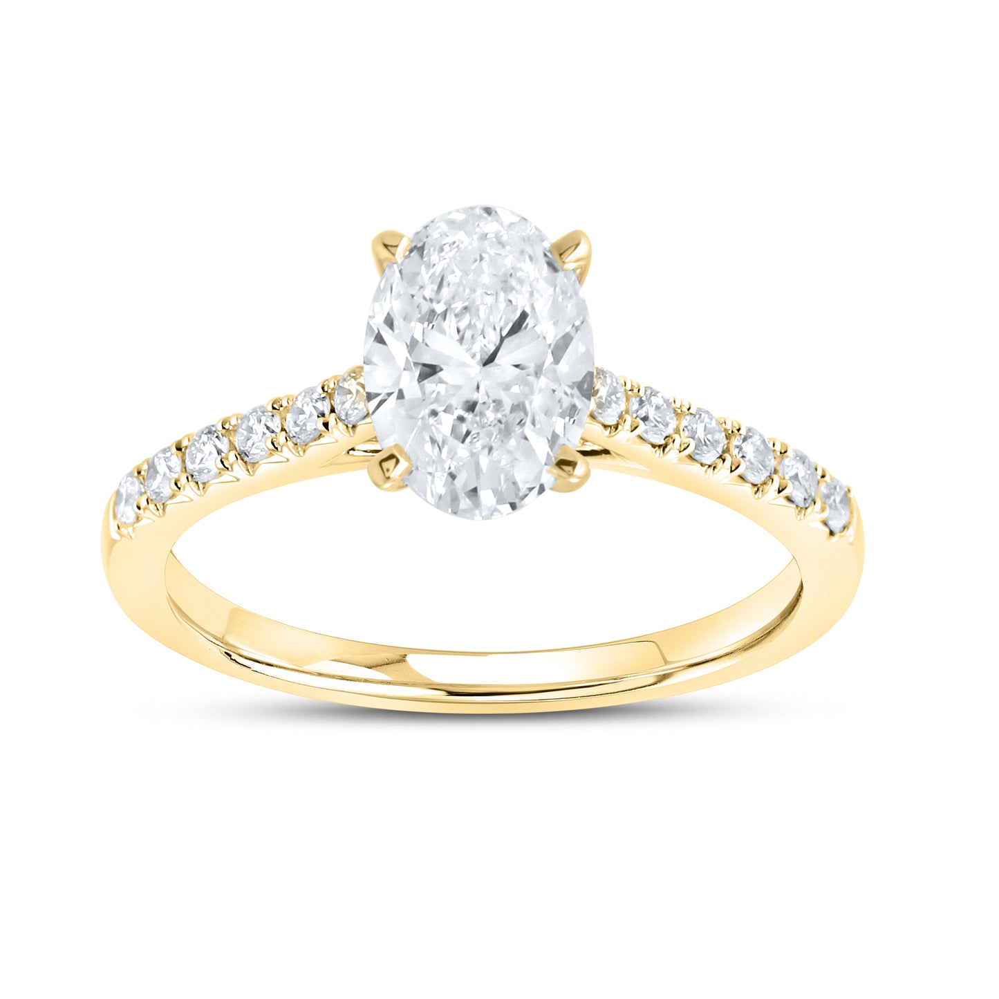 14KT YELLOW GOLD 1.50 CTW LAB DIAMOND RING