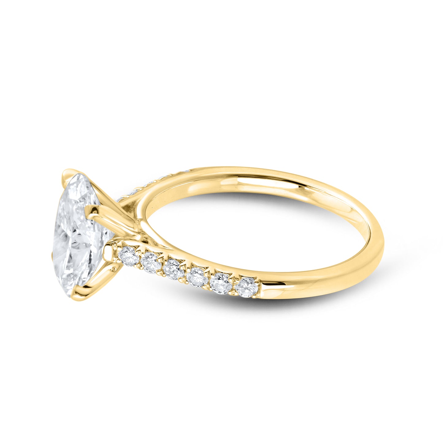 14KT YELLOW GOLD 1.50 CTW LAB DIAMOND RING