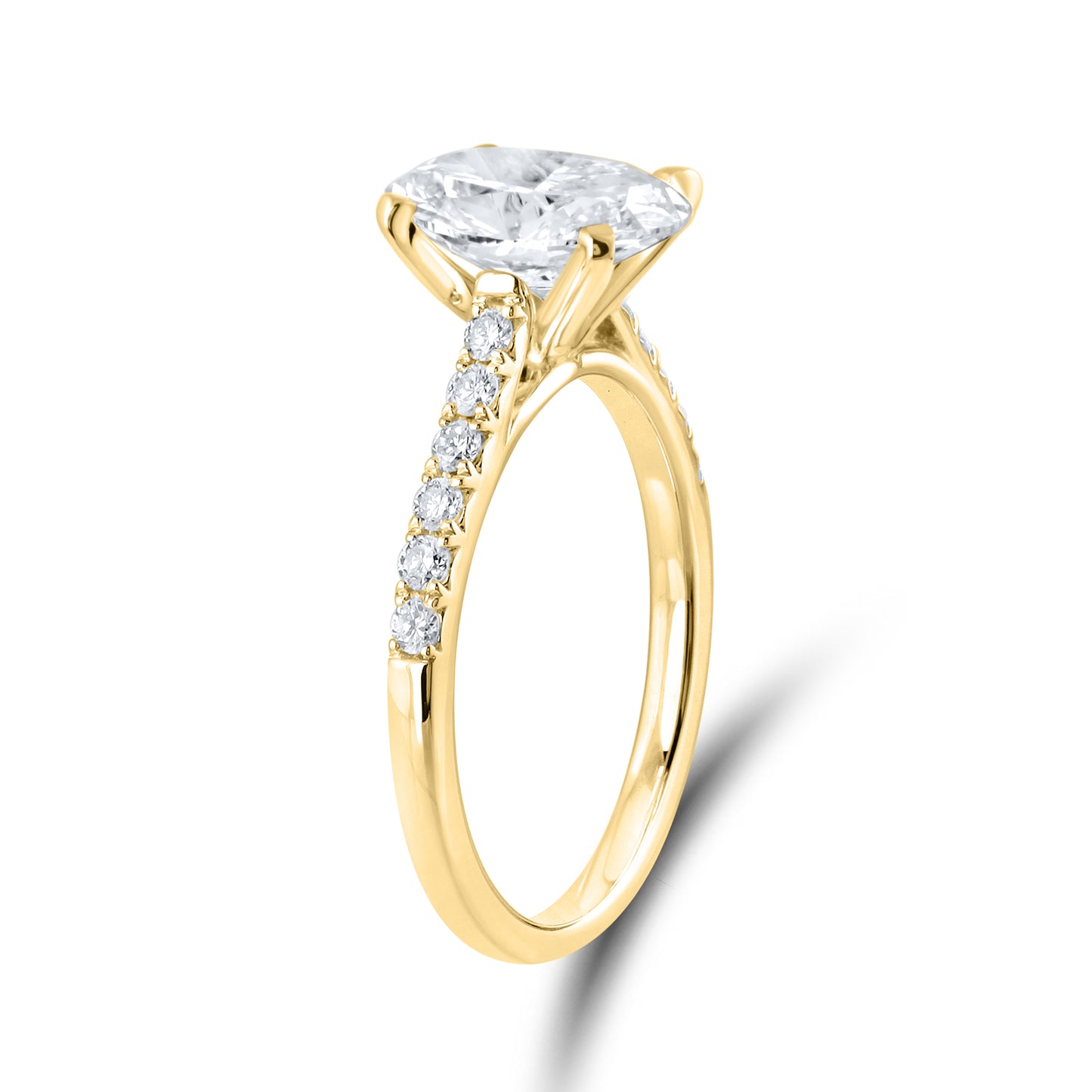 14KT YELLOW GOLD 1.50 CTW LAB DIAMOND RING