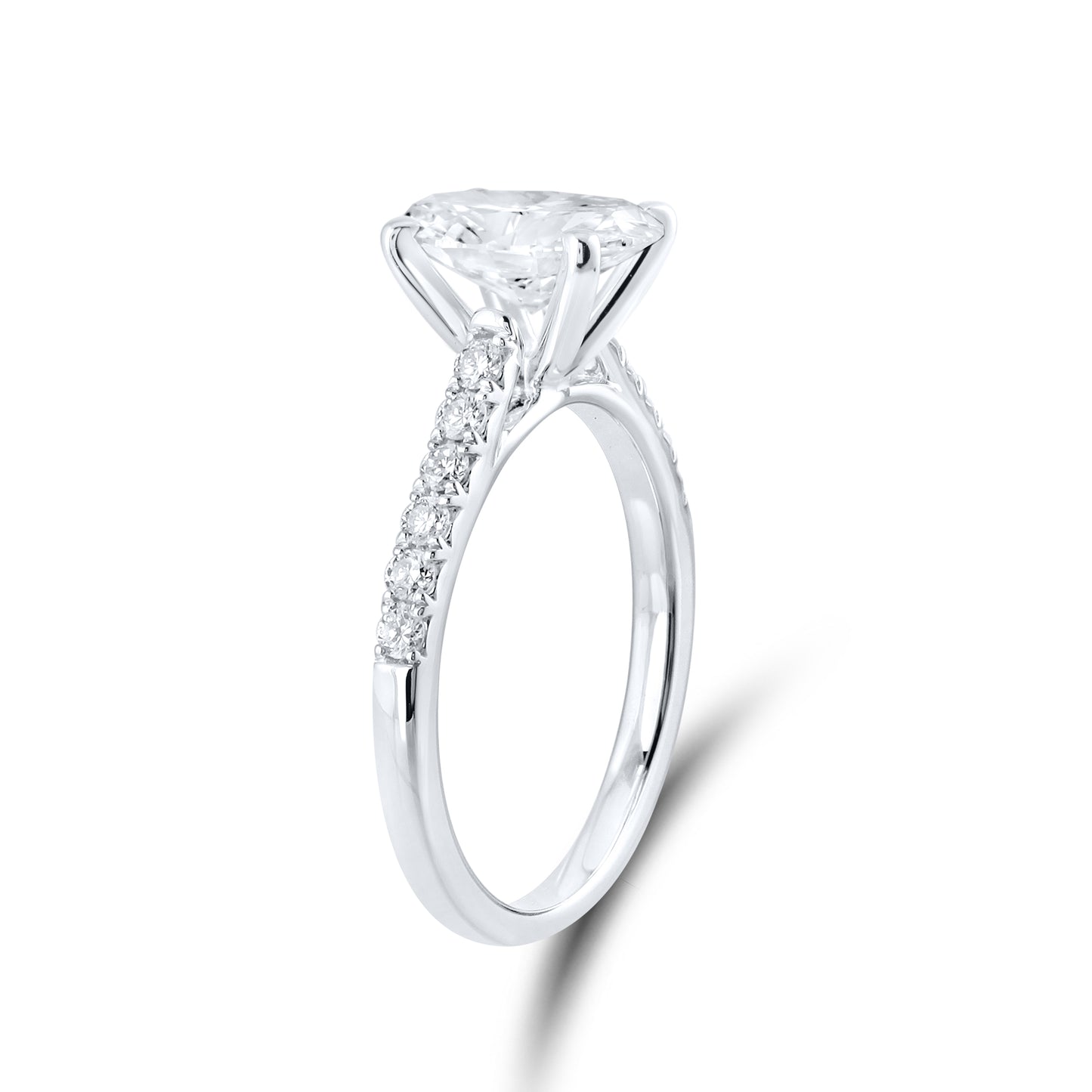 14KT WHITE GOLD 2 CTW LAB DIAMOND RING