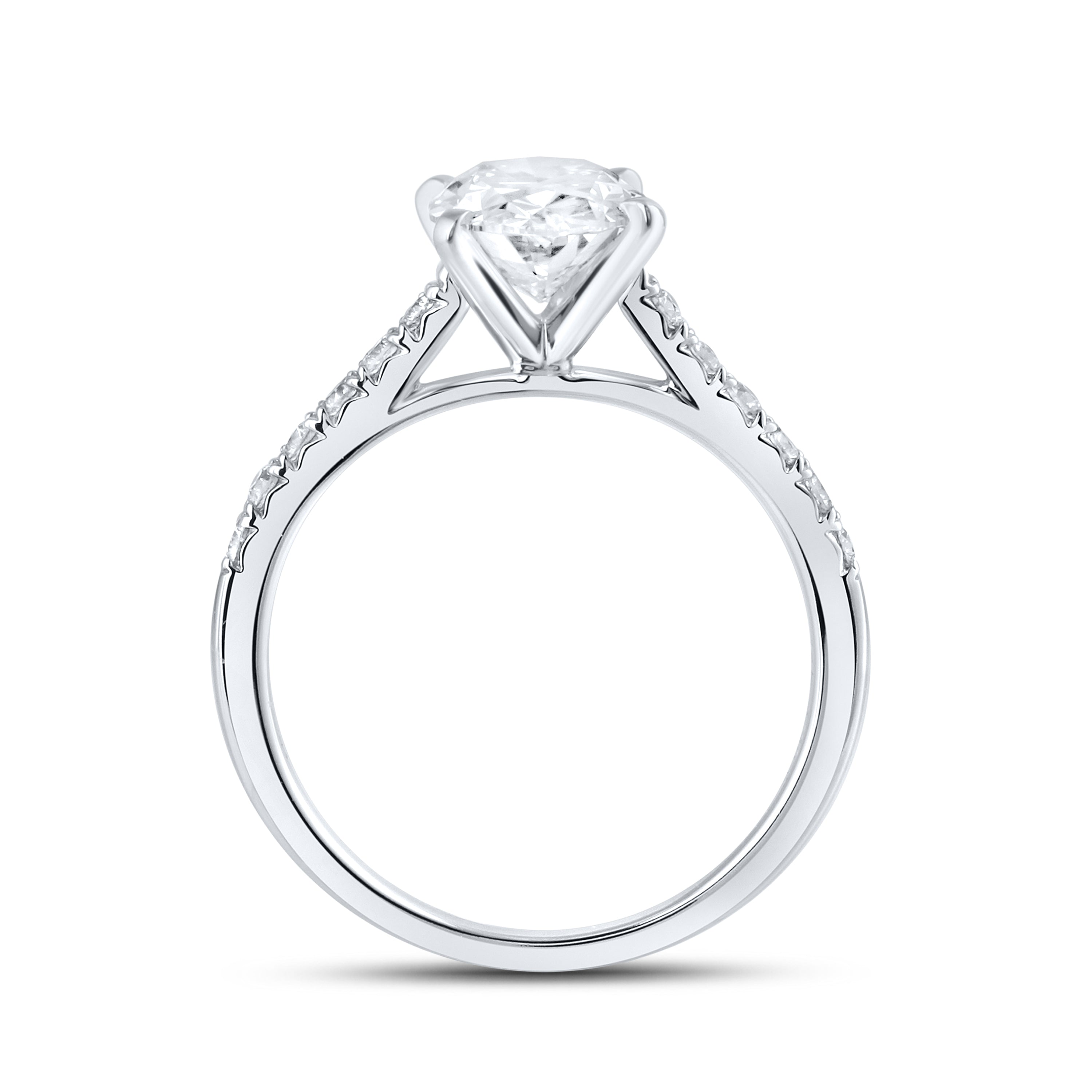 14KT WHITE GOLD 2 CTW LAB DIAMOND RING