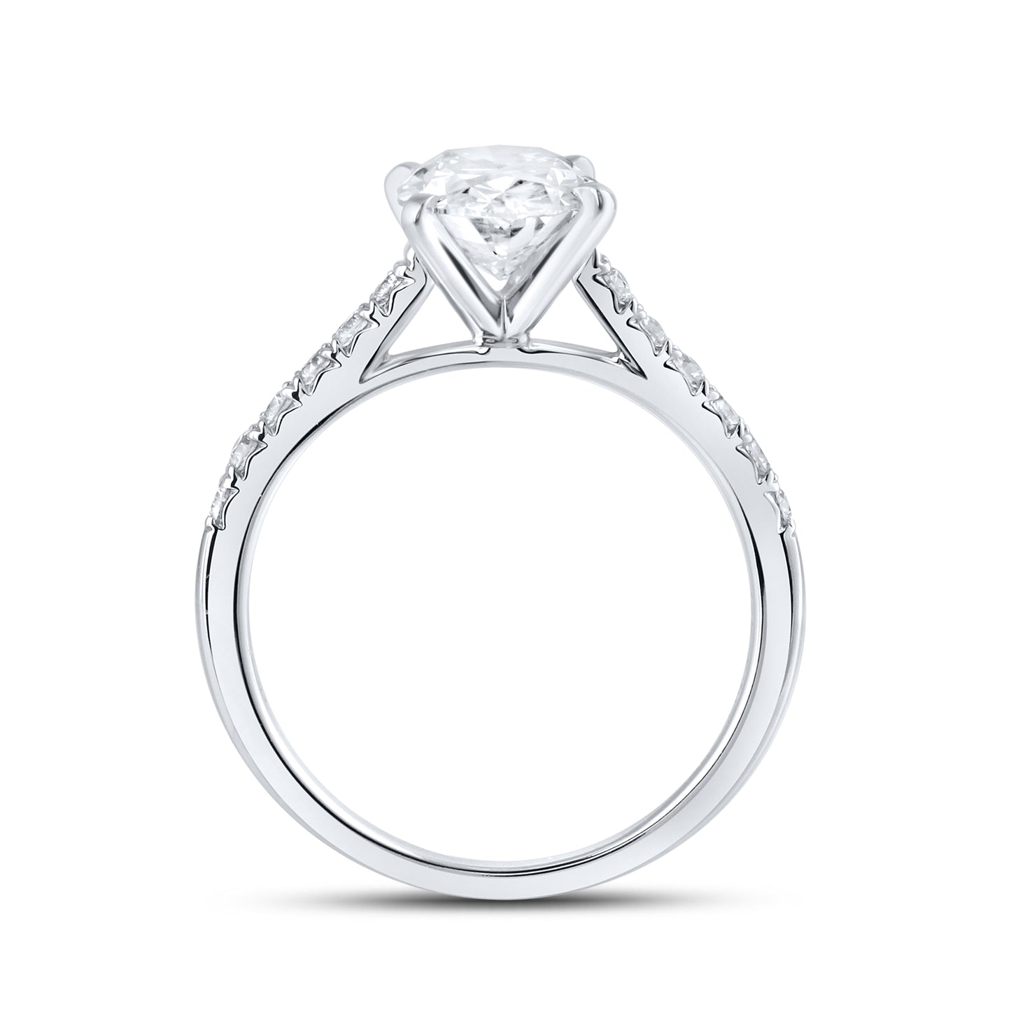 14KT WHITE GOLD 2 CTW LAB DIAMOND RING