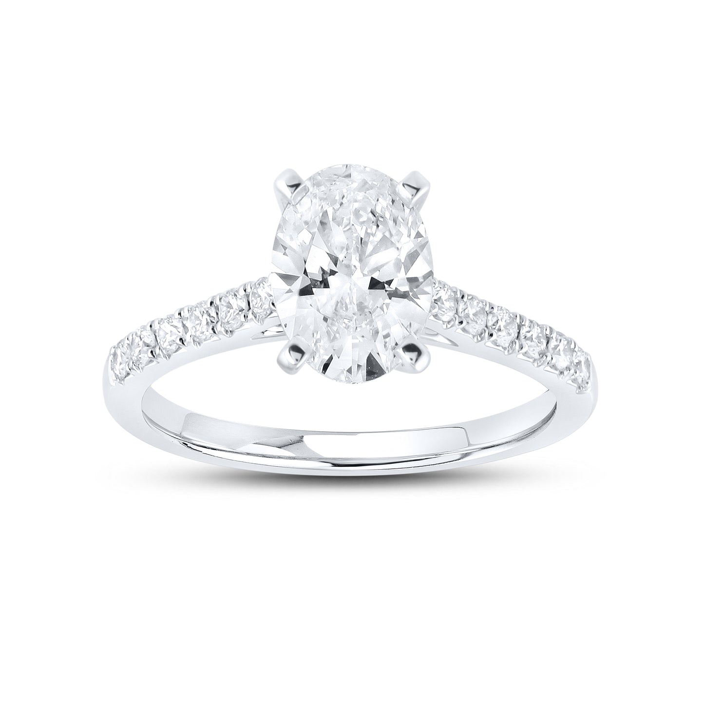 14KT WHITE GOLD 2 CTW LAB DIAMOND RING