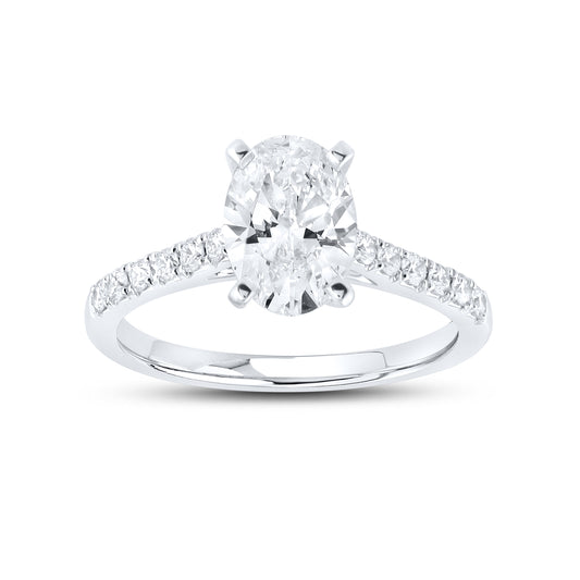 14KT WHITE GOLD 2 CTW LAB DIAMOND RING