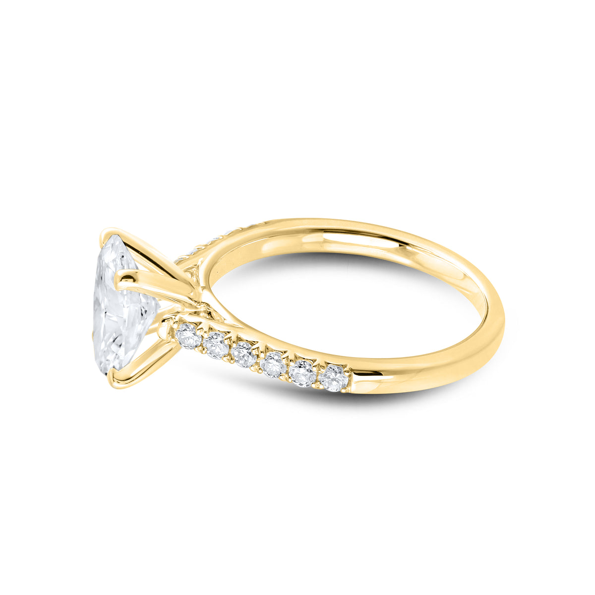 14KT YELLOW GOLD 2 CTW LAB DIAMOND RING