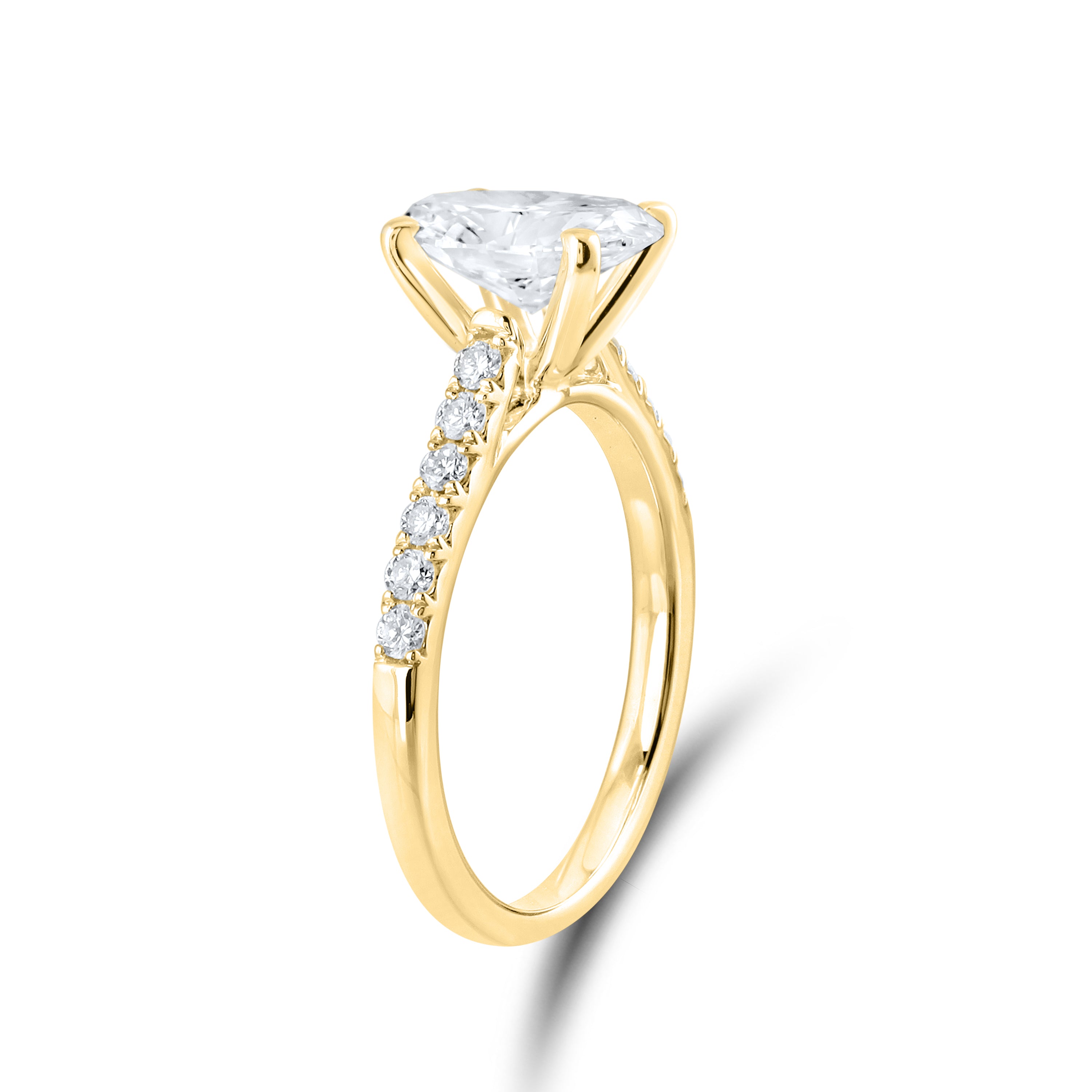 14KT YELLOW GOLD 2 CTW LAB DIAMOND RING