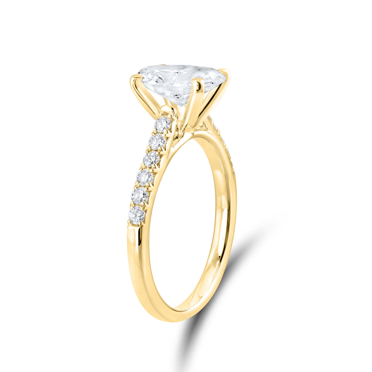14KT YELLOW GOLD 2 CTW LAB DIAMOND RING