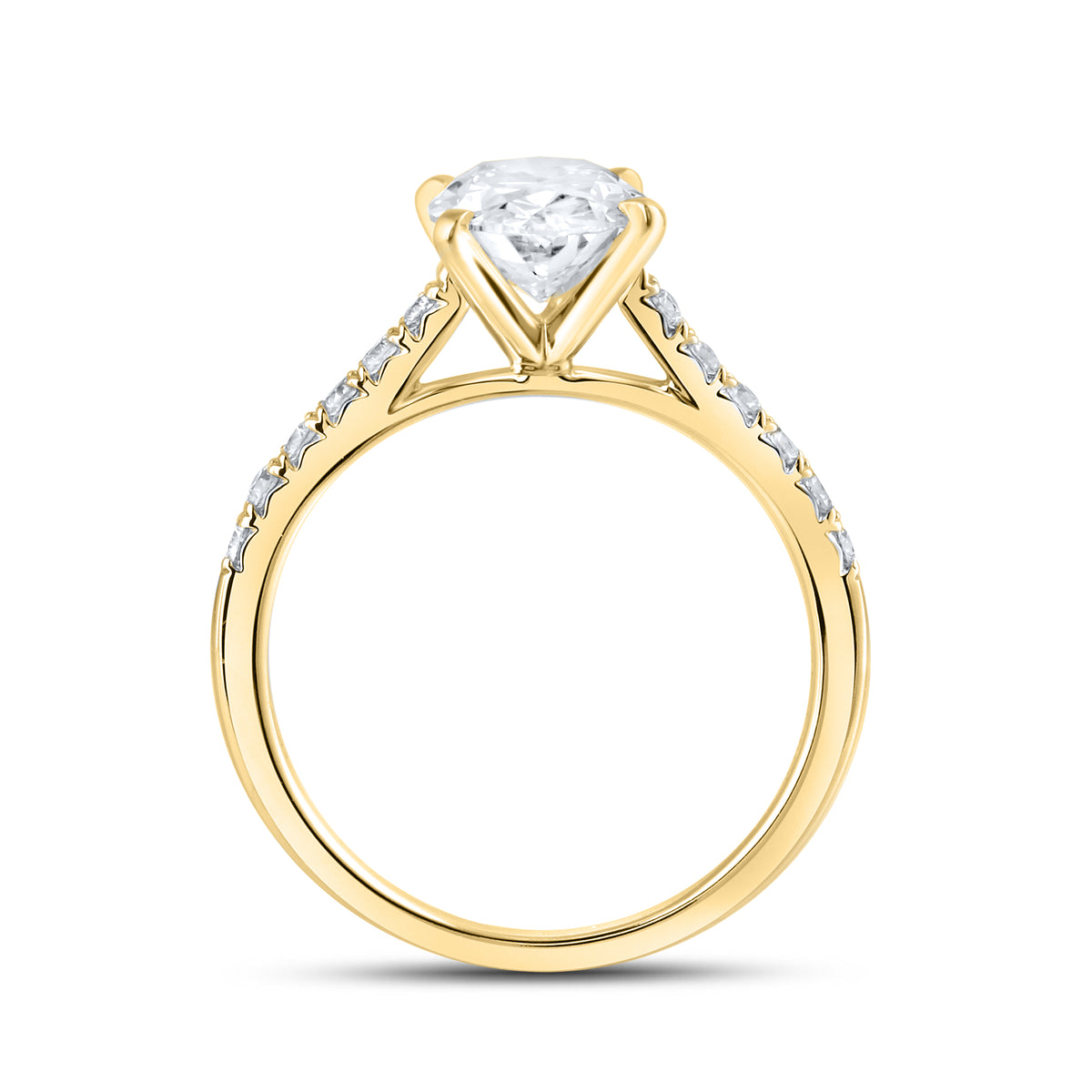 14KT YELLOW GOLD 2 CTW LAB DIAMOND RING