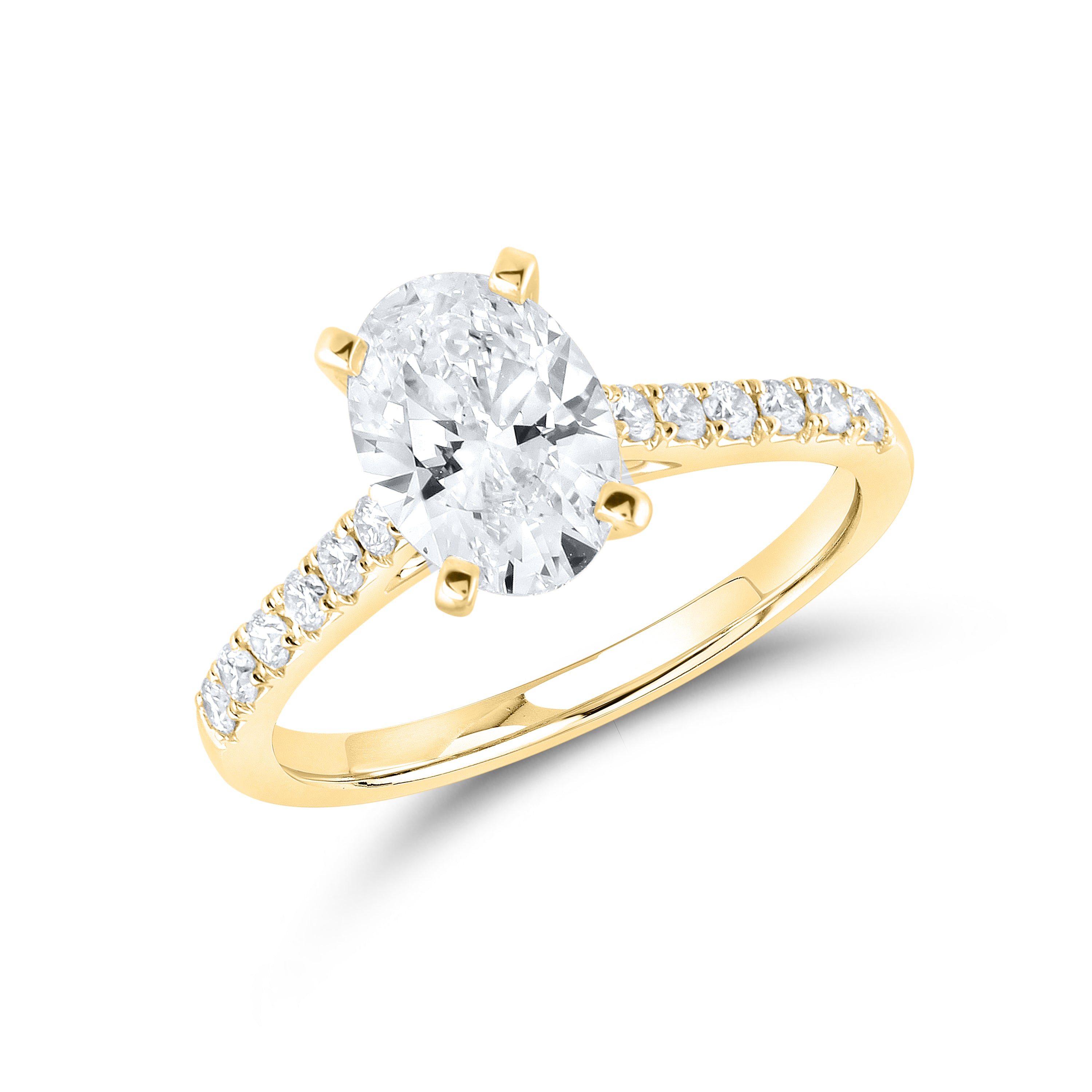 14KT YELLOW GOLD 2 CTW LAB DIAMOND RING