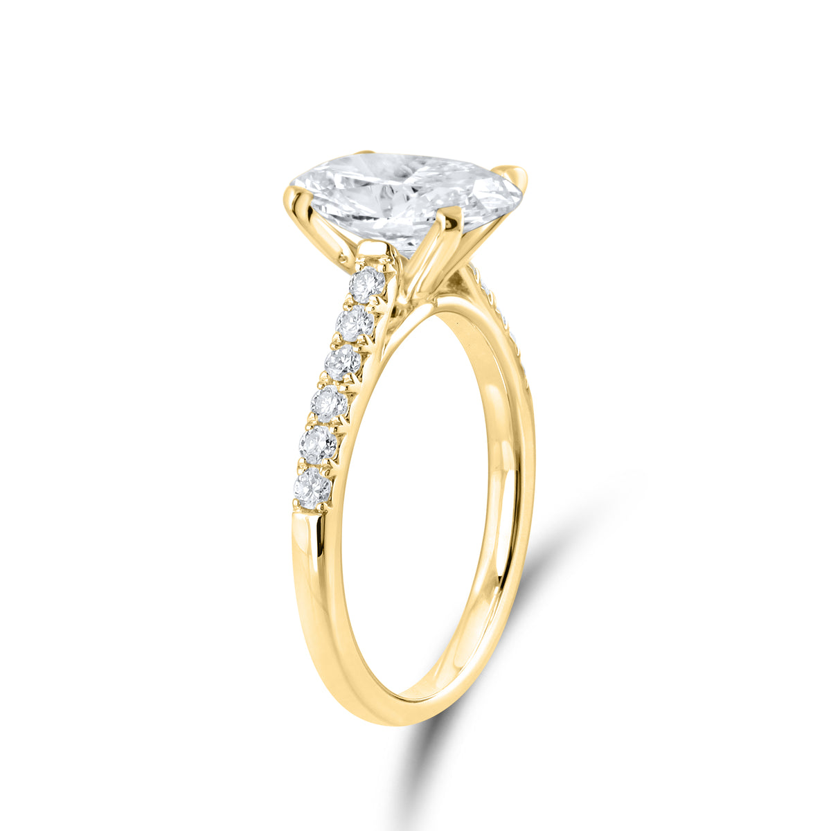 14KT YELLOW GOLD 2.25 CTW LAB DIAMOND RING