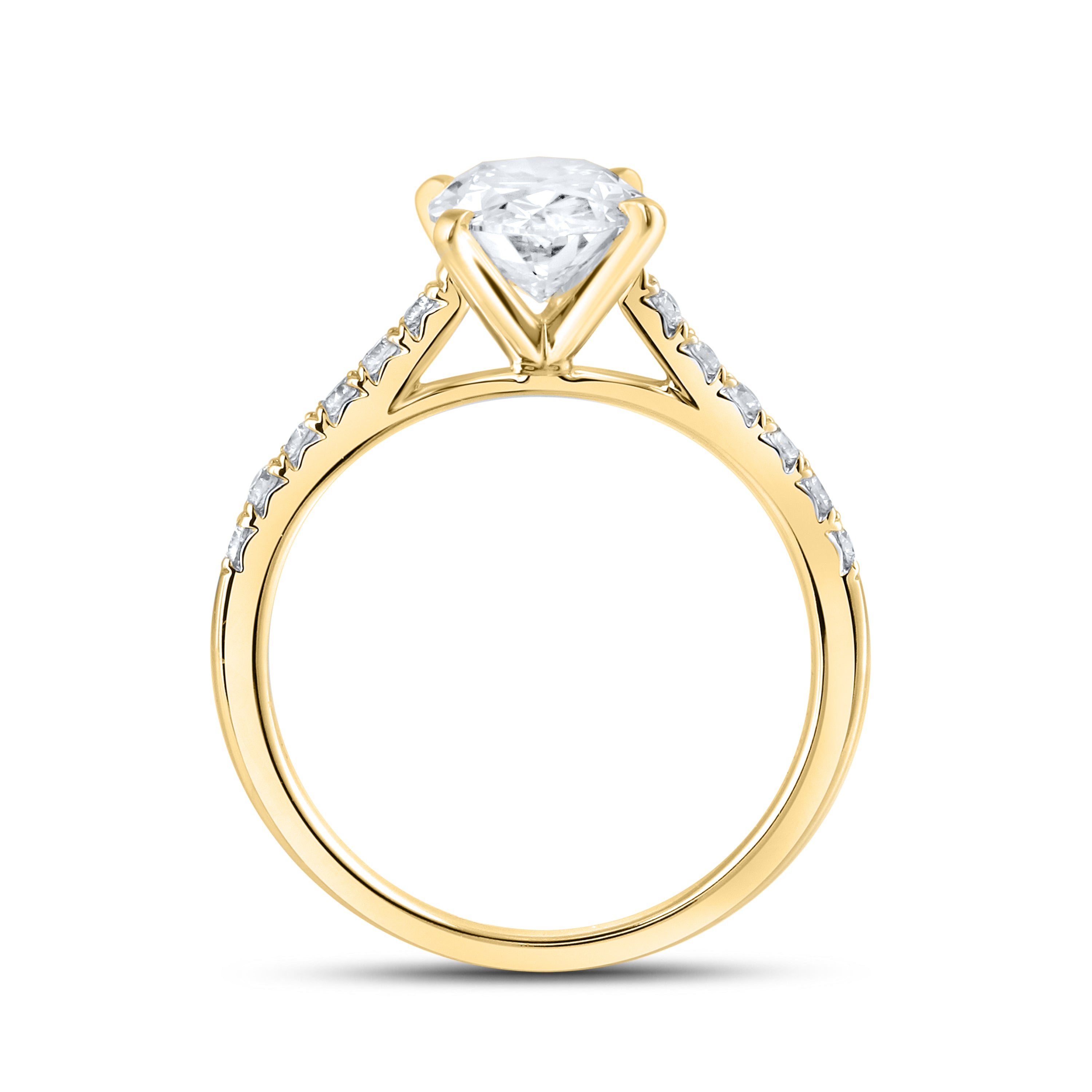 14KT YELLOW GOLD 2.25 CTW LAB DIAMOND RING