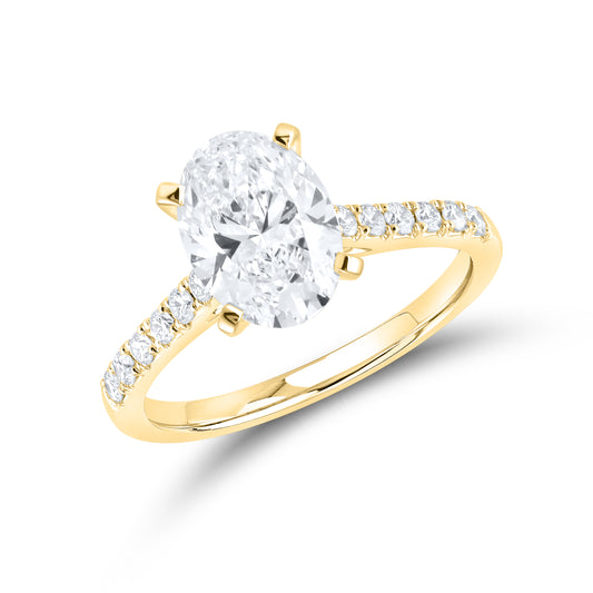 14KT YELLOW GOLD 2.25 CTW LAB DIAMOND RING
