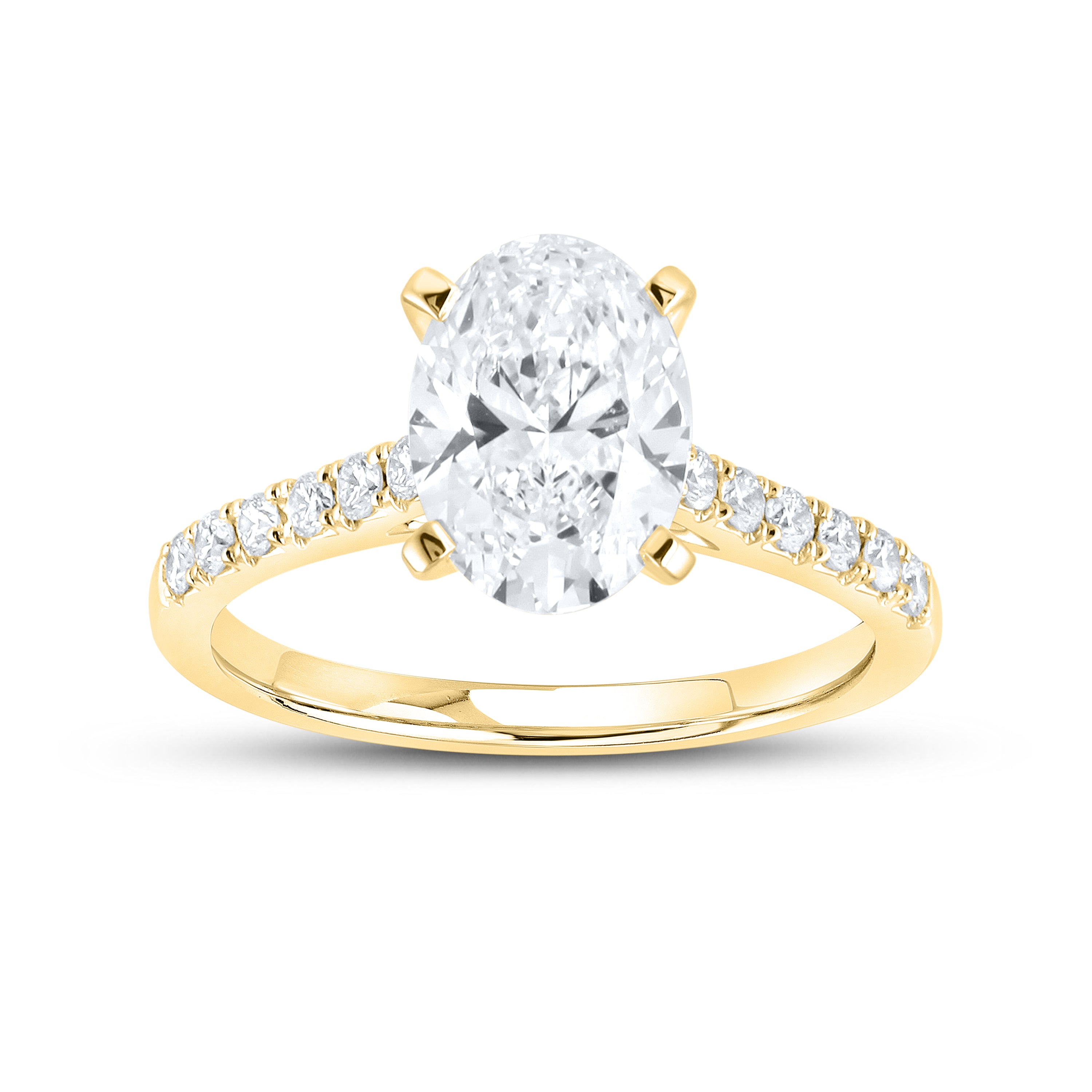 14KT YELLOW GOLD 2.25 CTW LAB DIAMOND RING