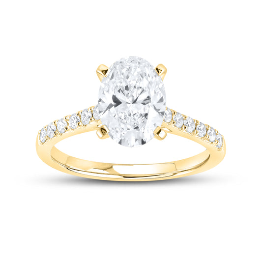 14KT YELLOW GOLD 2.25 CTW LAB DIAMOND RING