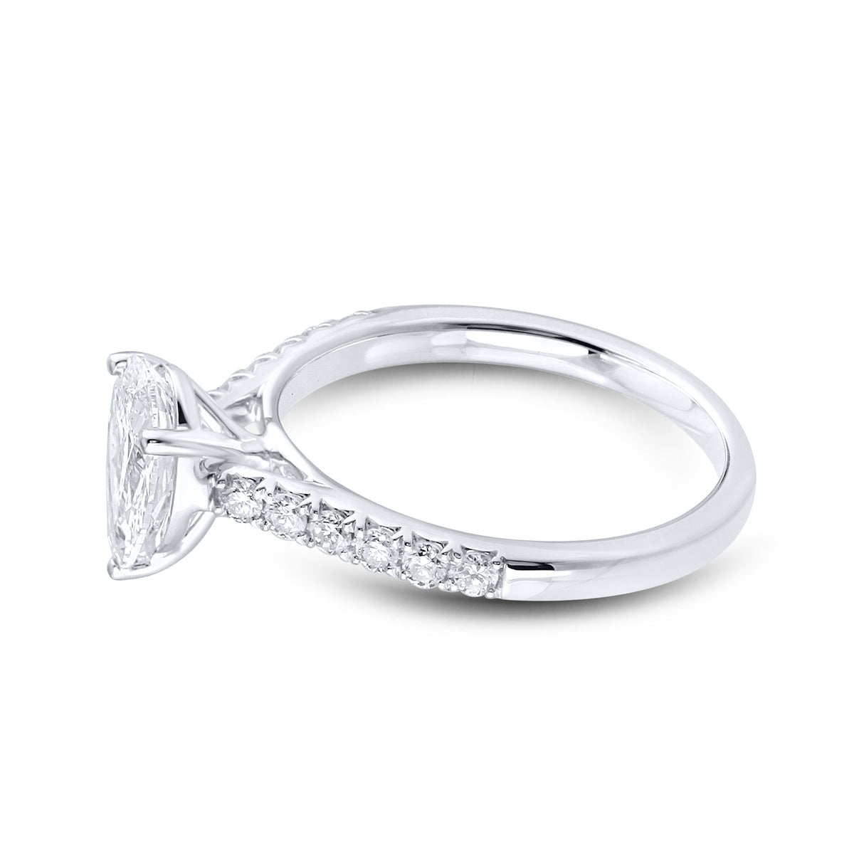 14KT WHITE GOLD 1.25 CTW LAB DIAMOND PEAR SHAPE RING