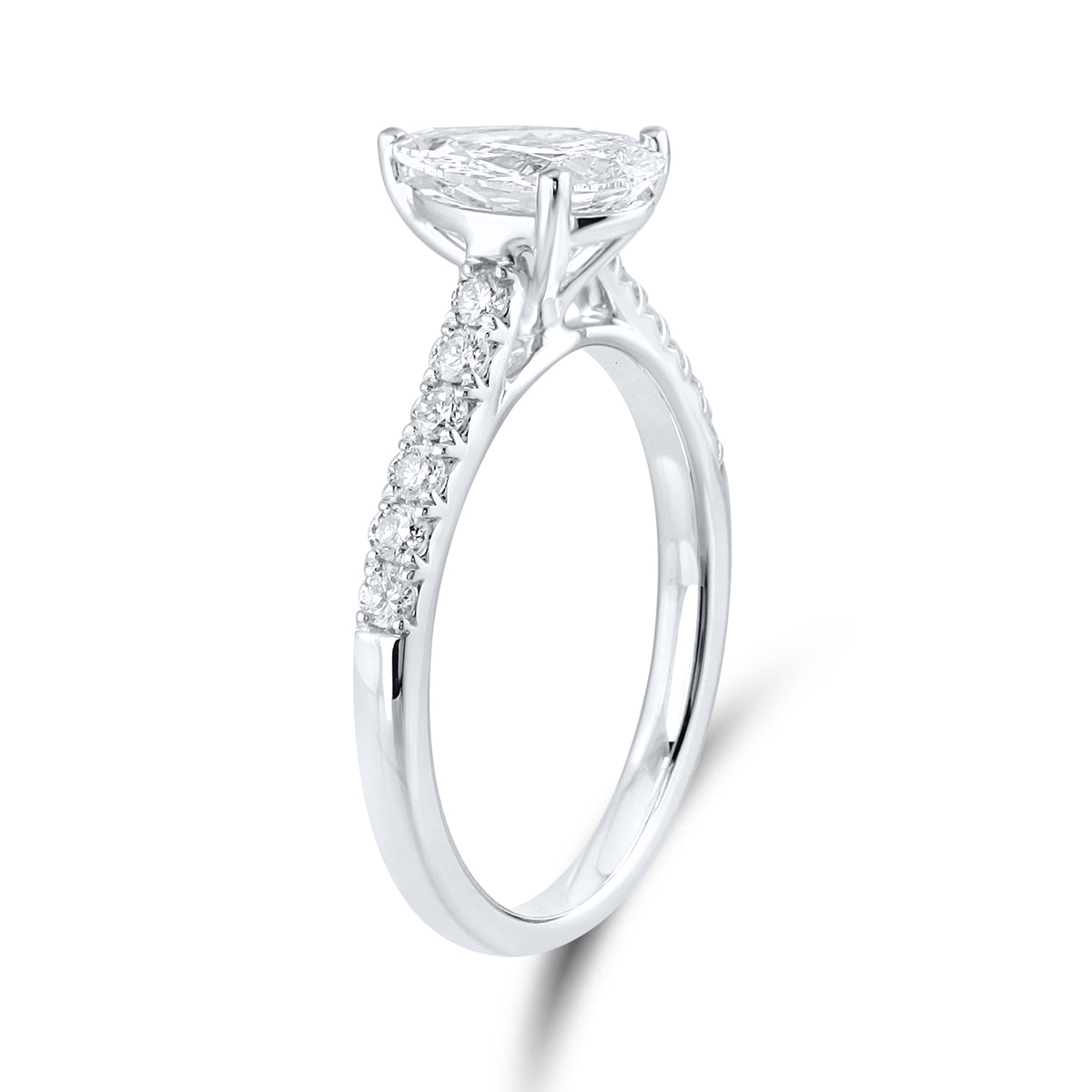 14KT WHITE GOLD 1.25 CTW LAB DIAMOND PEAR SHAPE RING