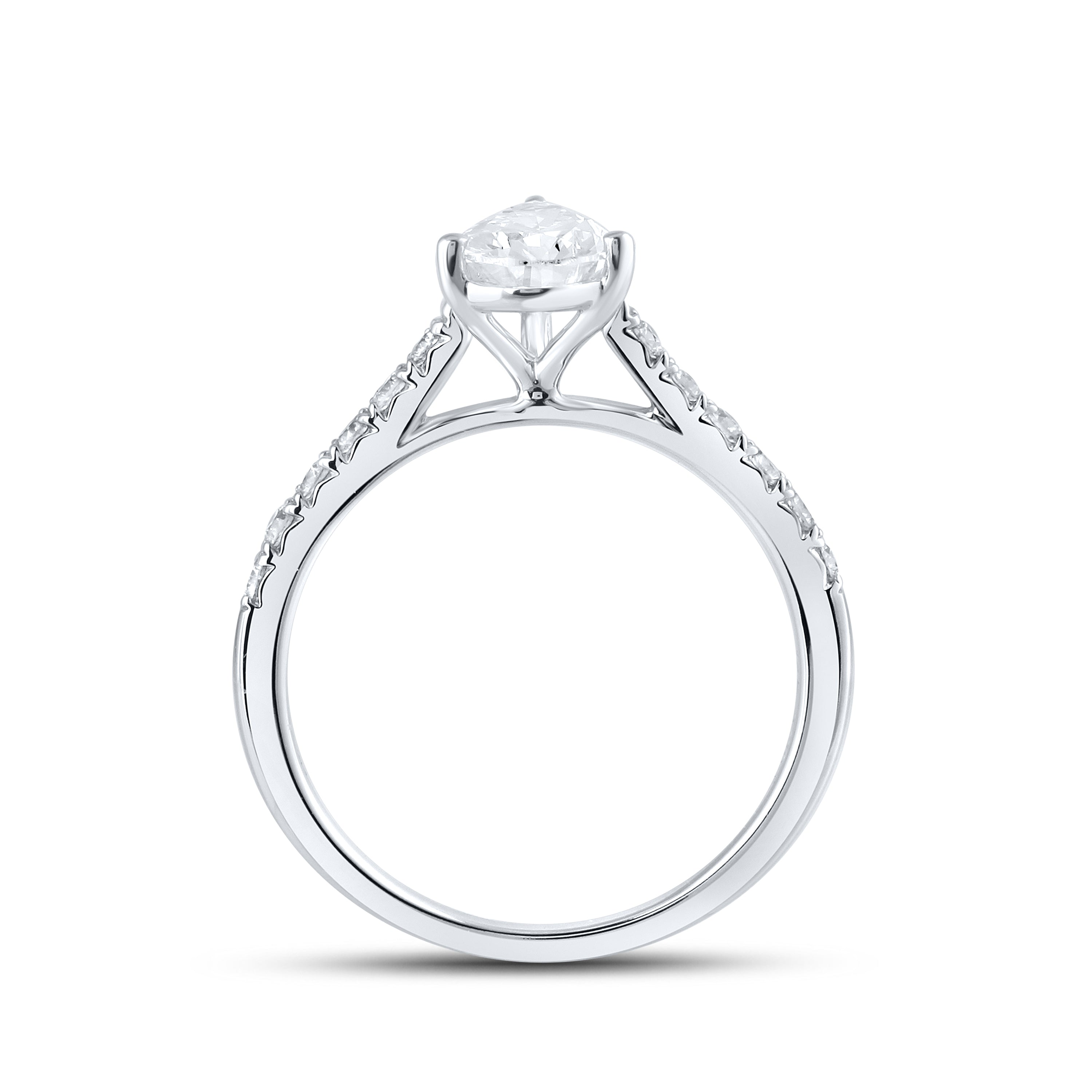 14KT WHITE GOLD 1.25 CTW LAB DIAMOND PEAR SHAPE RING