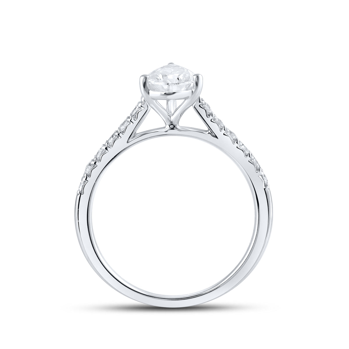 14KT WHITE GOLD 1.25 CTW LAB DIAMOND PEAR SHAPE RING
