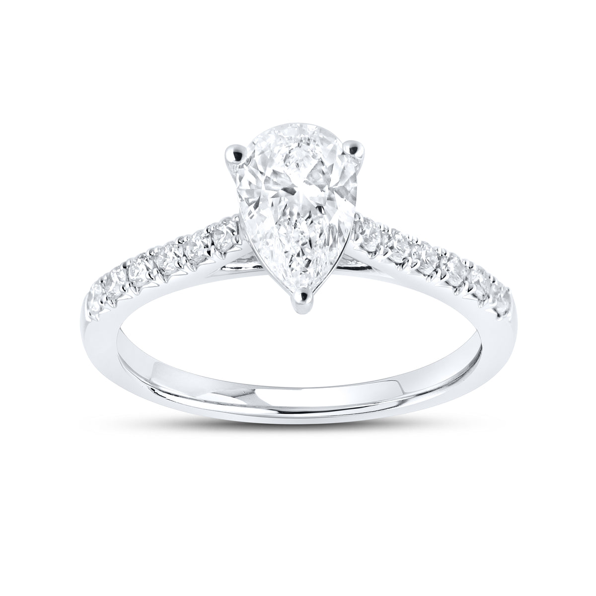 14KT WHITE GOLD 1.25 CTW LAB DIAMOND PEAR SHAPE RING