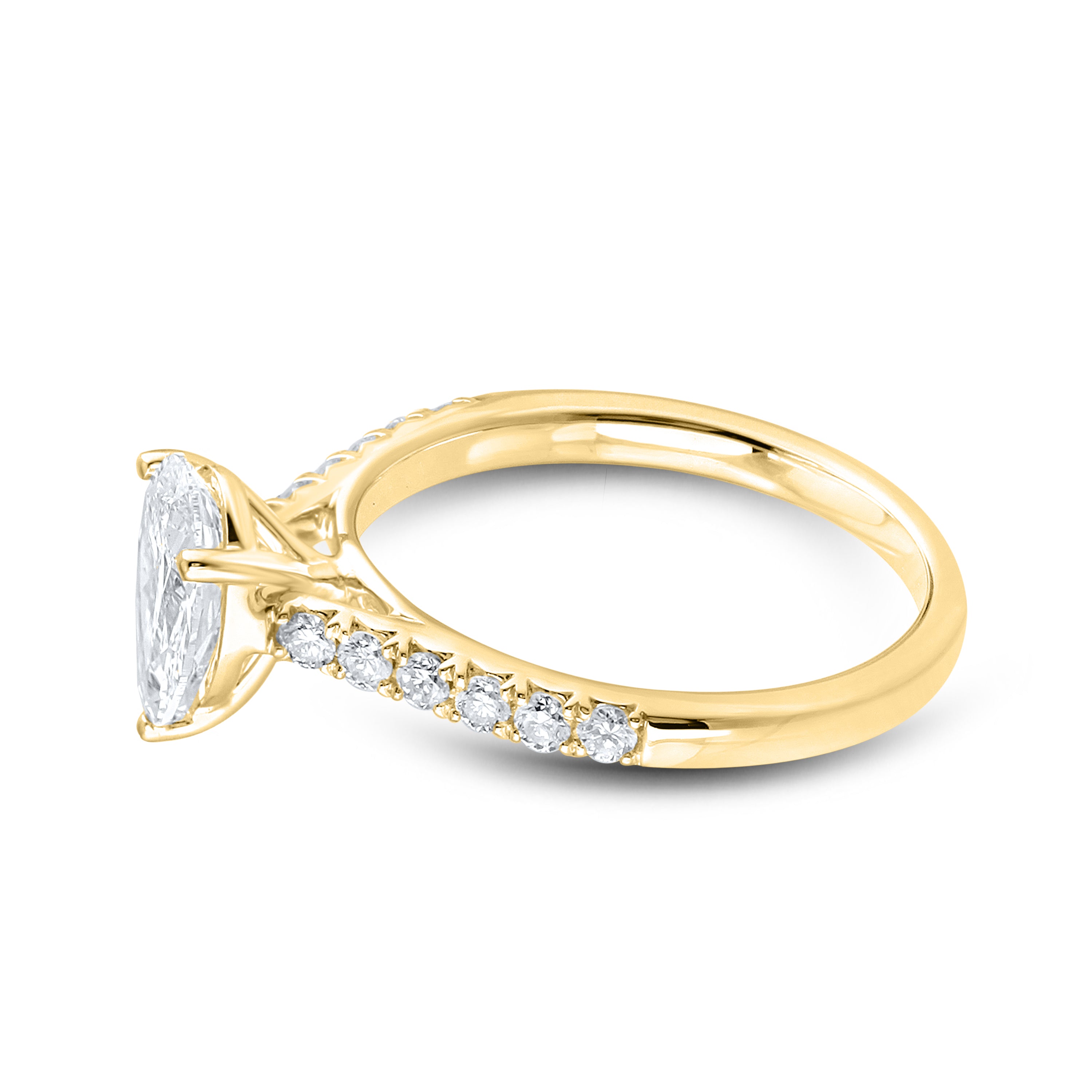 14KT YELLOW GOLD 1.25 CTW LAB DIAMOND PEAR SHAPE RING