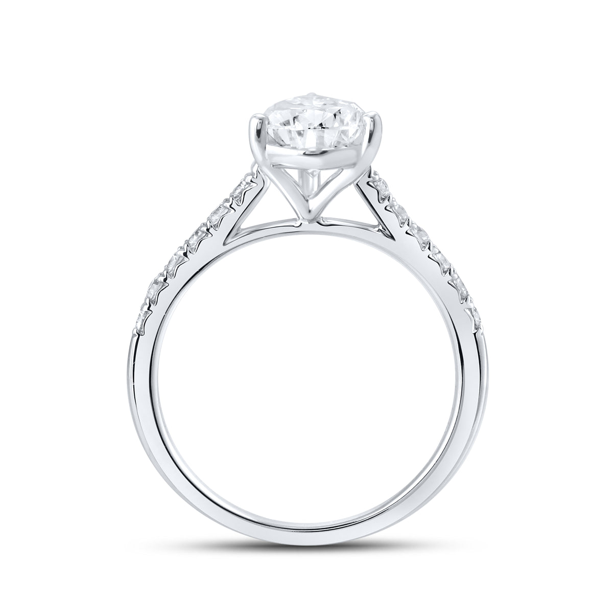 14KT WHITE GOLD 2 CTW LAB DIAMOND PEAR SHAPE RING