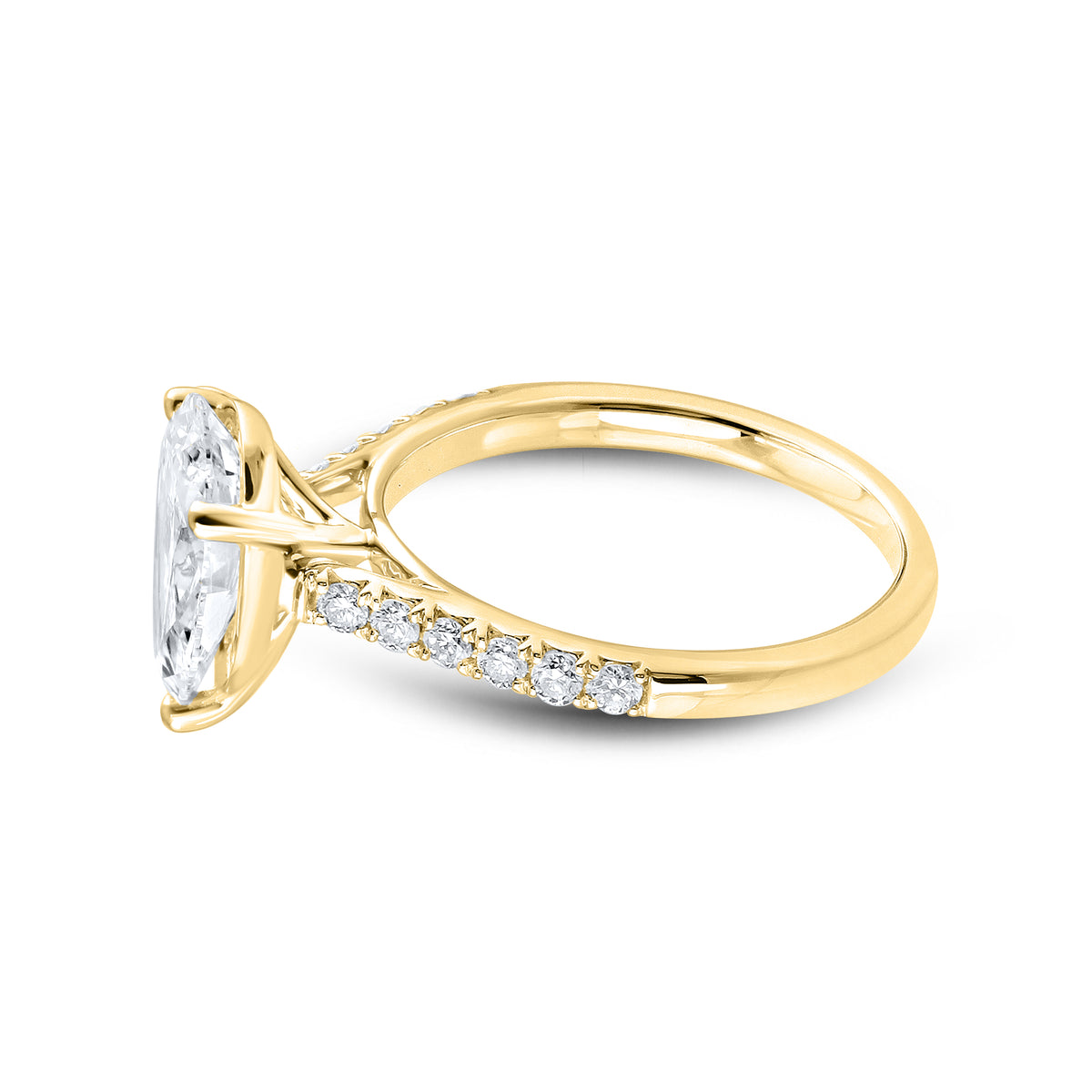 14KT WHITE GOLD 2.25 CTW LAB DIAMOND PEAR SHAPE RING