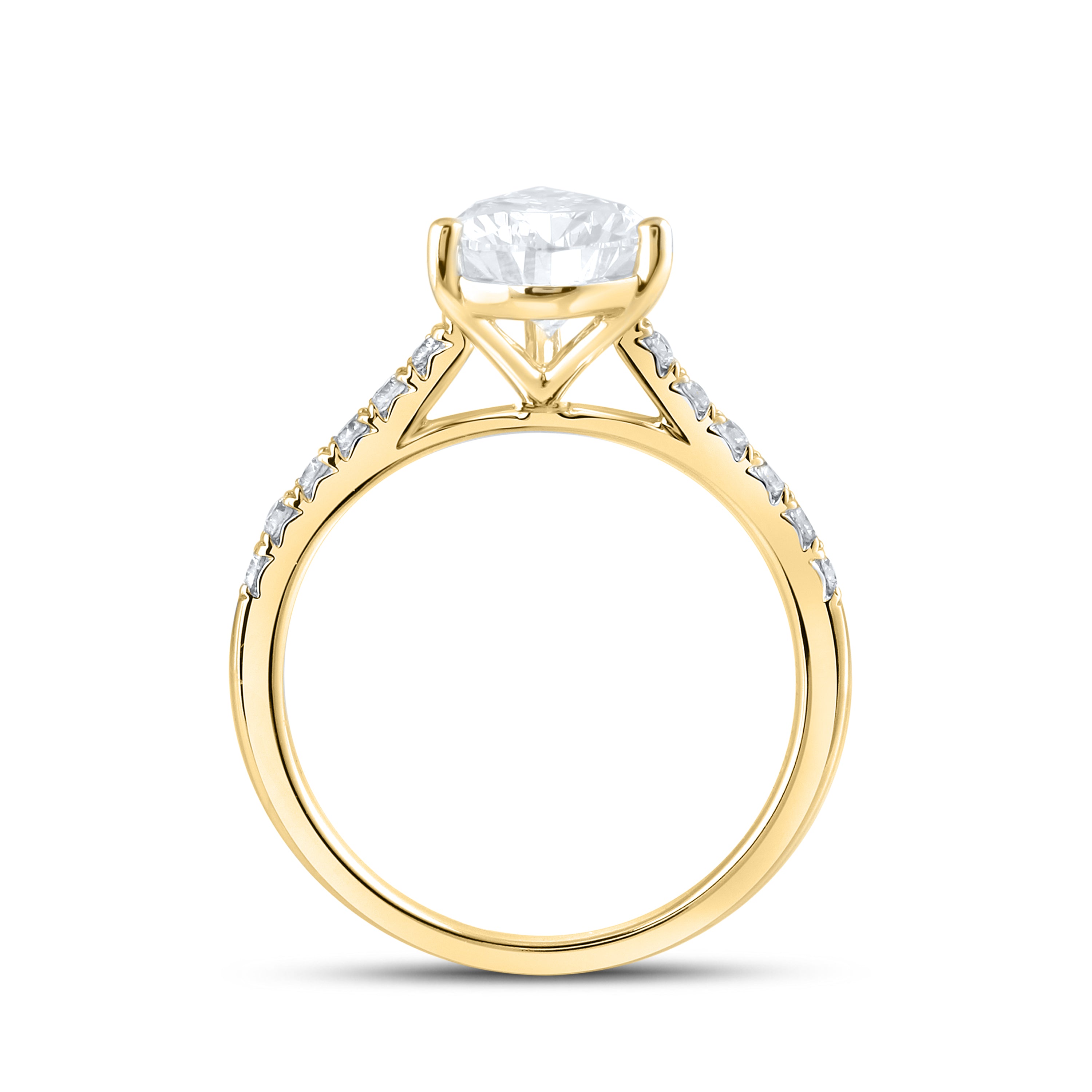 14KT WHITE GOLD 2.25 CTW LAB DIAMOND PEAR SHAPE RING