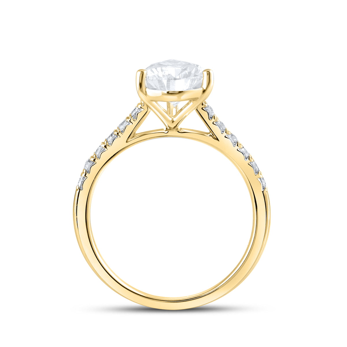 14KT WHITE GOLD 2.25 CTW LAB DIAMOND PEAR SHAPE RING