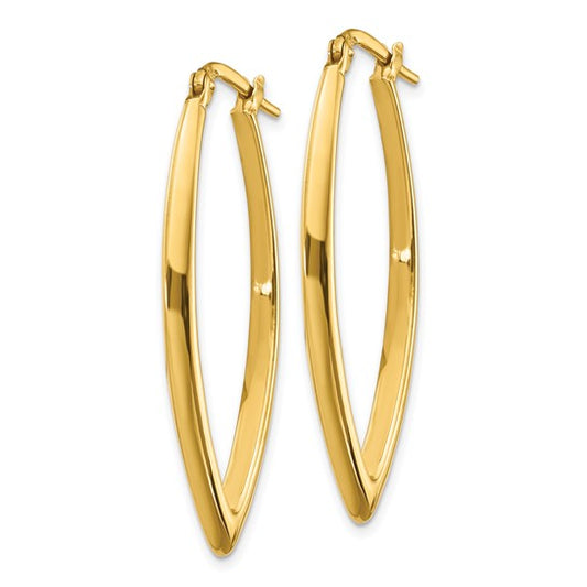 14KT Yellow Gold Polished Fancy Hoop Earrings